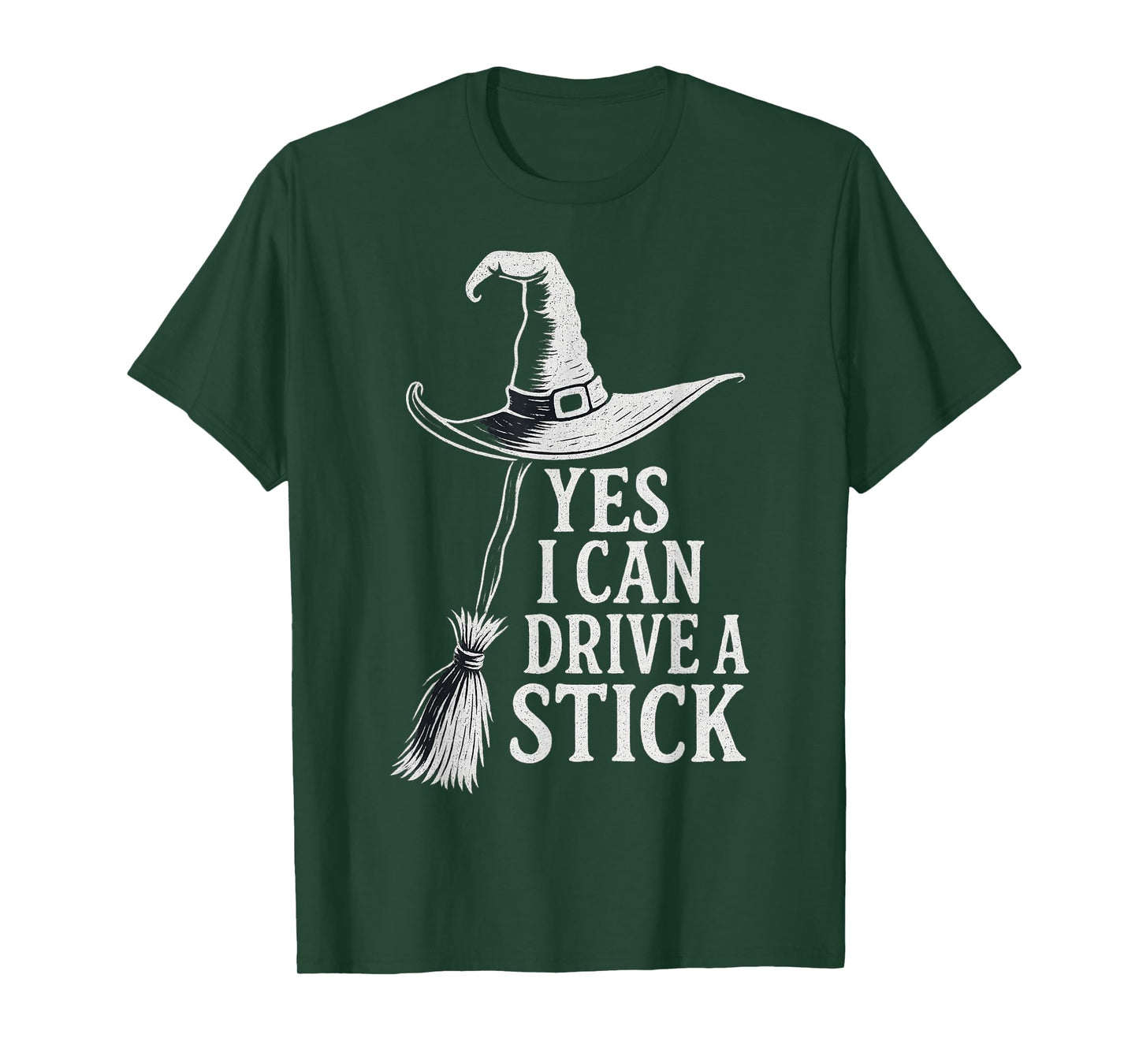 Yes I Can Drive A Stick Funny Witch Flying Broom Halloween T-Shirt