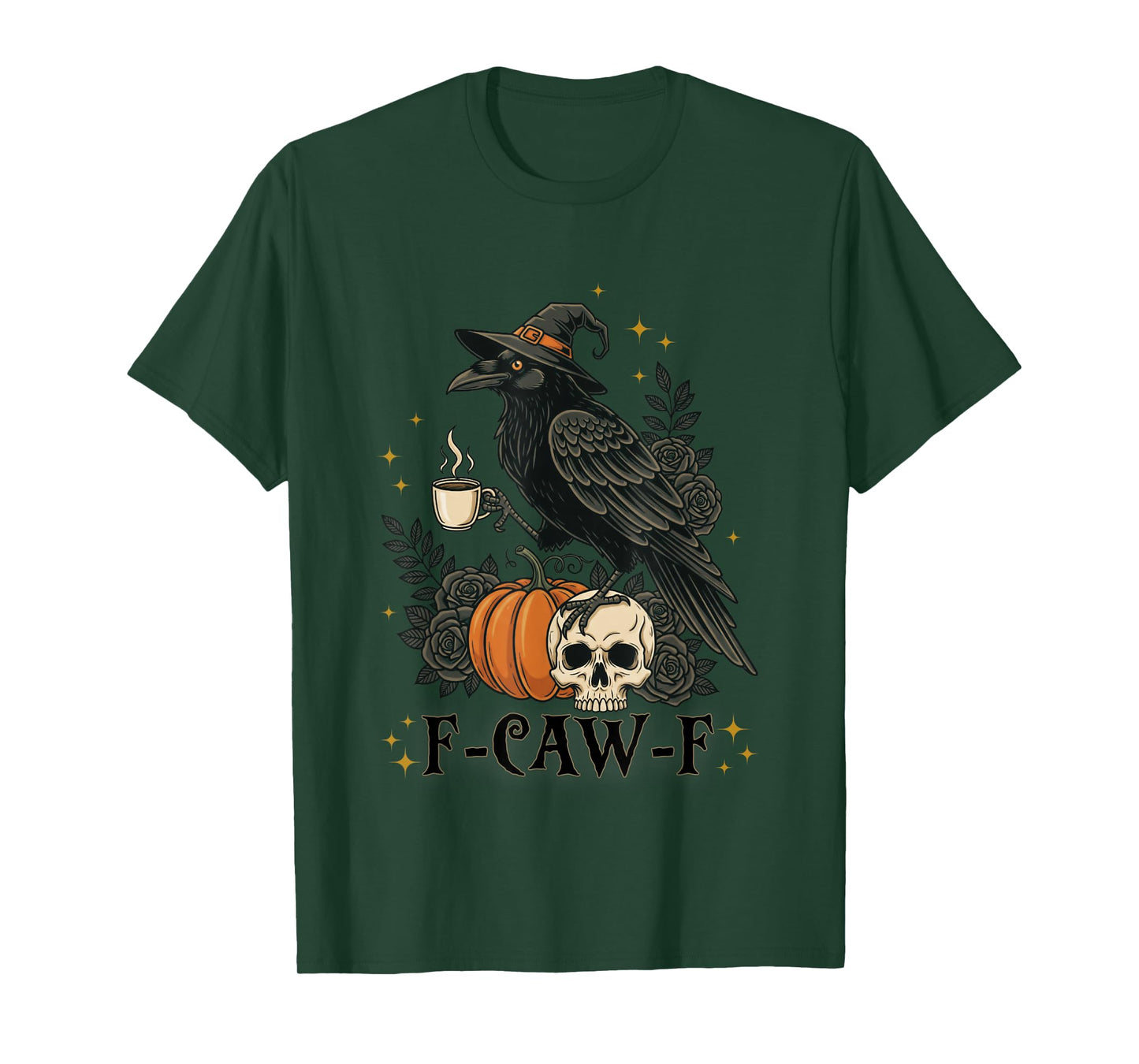Black Crow, F-Caw-F Funny Bird Coffee Gothic Adult Humor T-Shirt