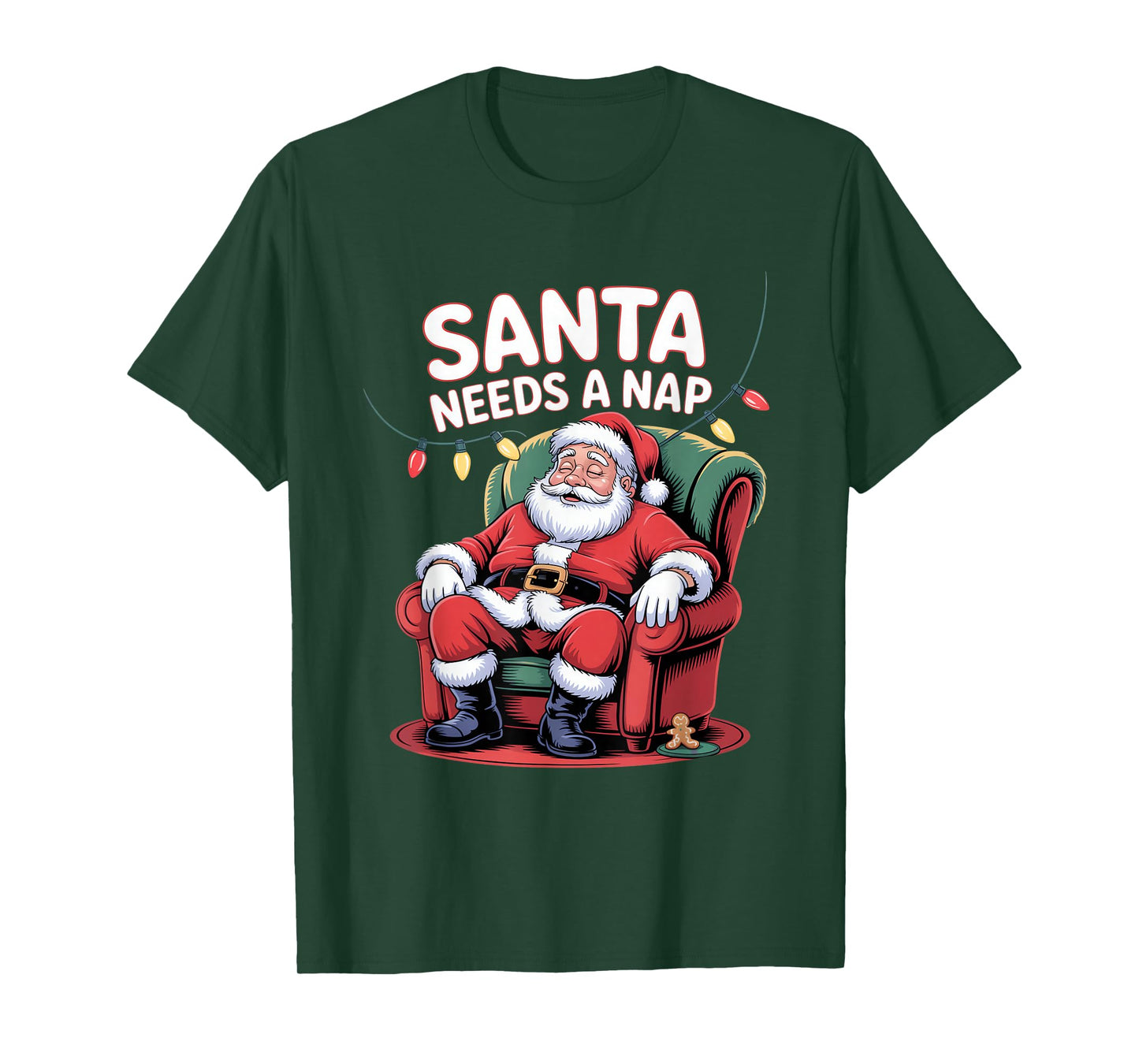 Santa Needs A Nap Funny Christmas Holiday Humor T-Shirt