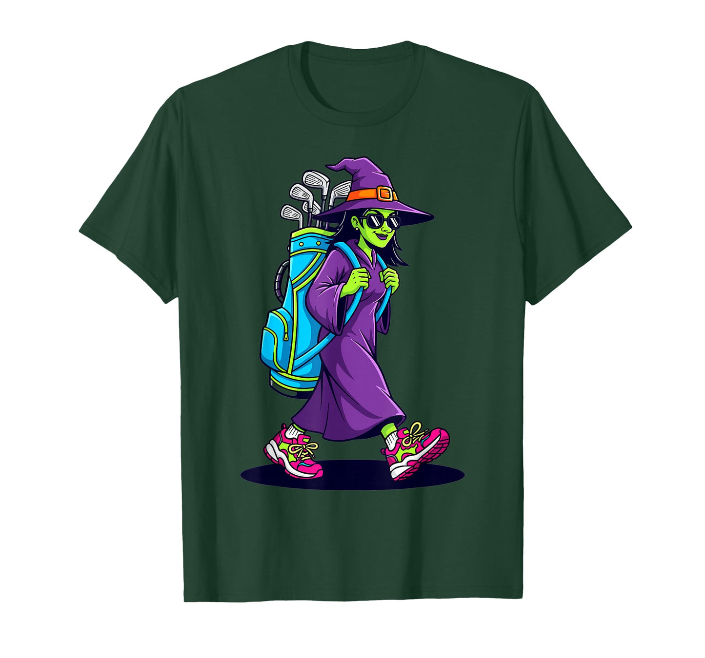 Witch Golf Halloween Costume Funny Retro Design T-Shirt