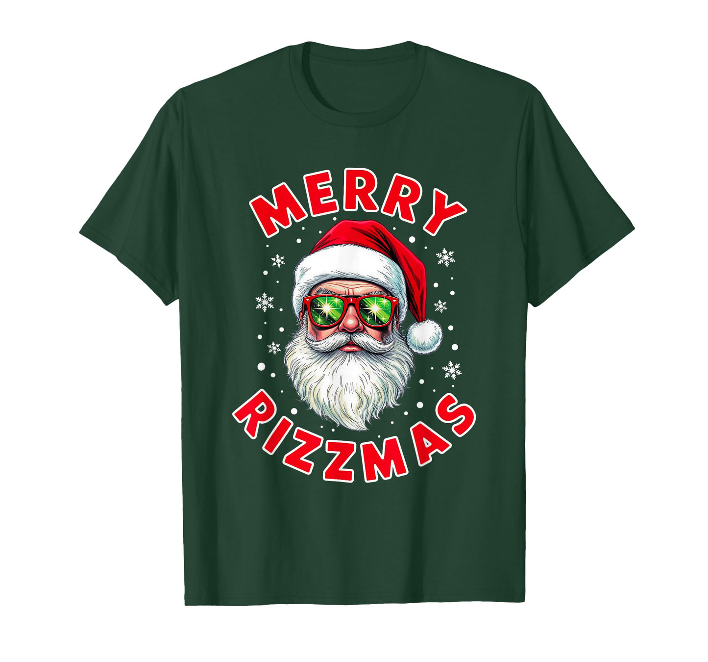 Merry Rizzmas Christmas Rizz Cool Santa Sunglasses Xmas Pjs T-Shirt
