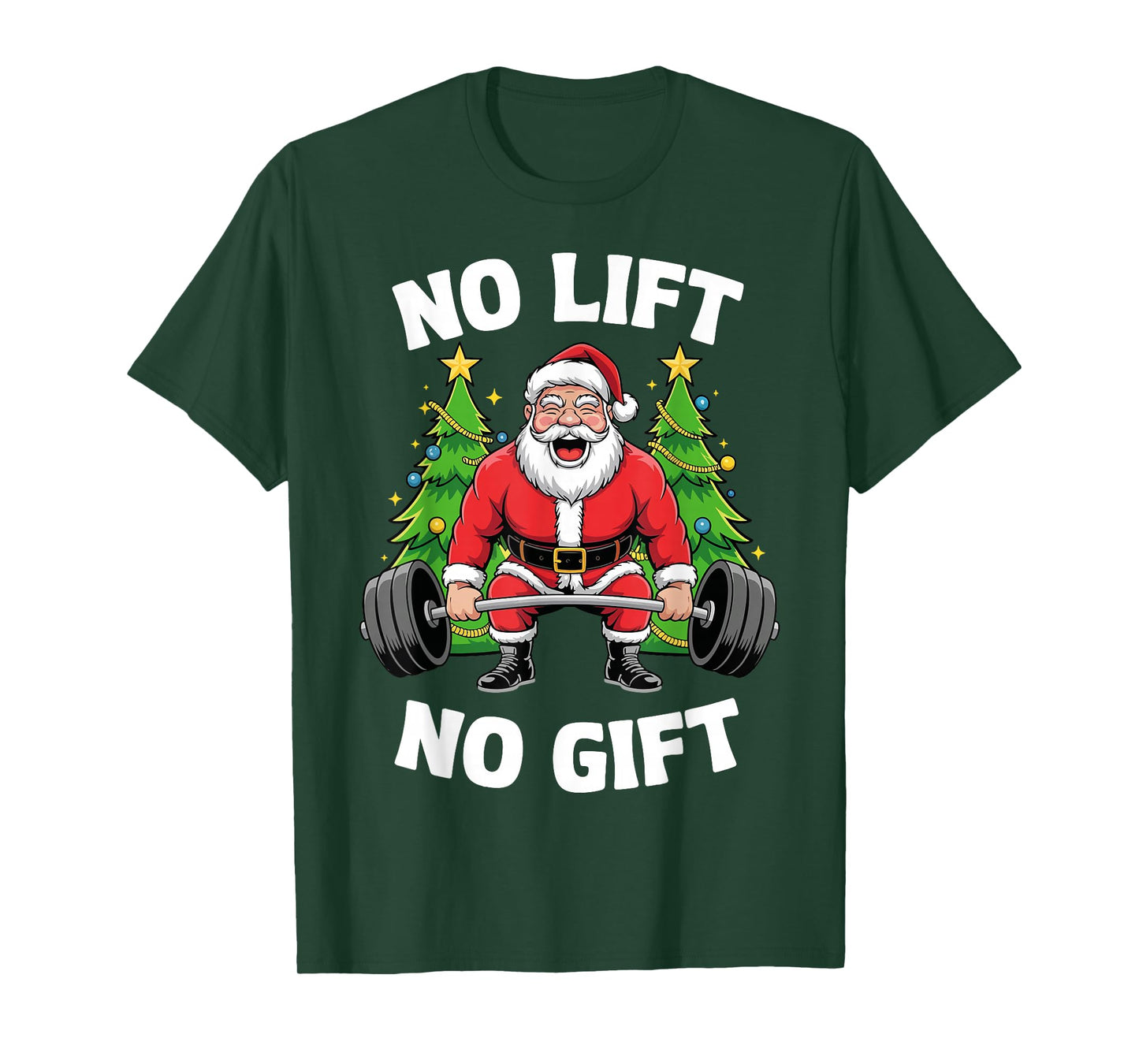 Funny Workout Santa Matching Family Christmas Gym Humor T-Shirt
