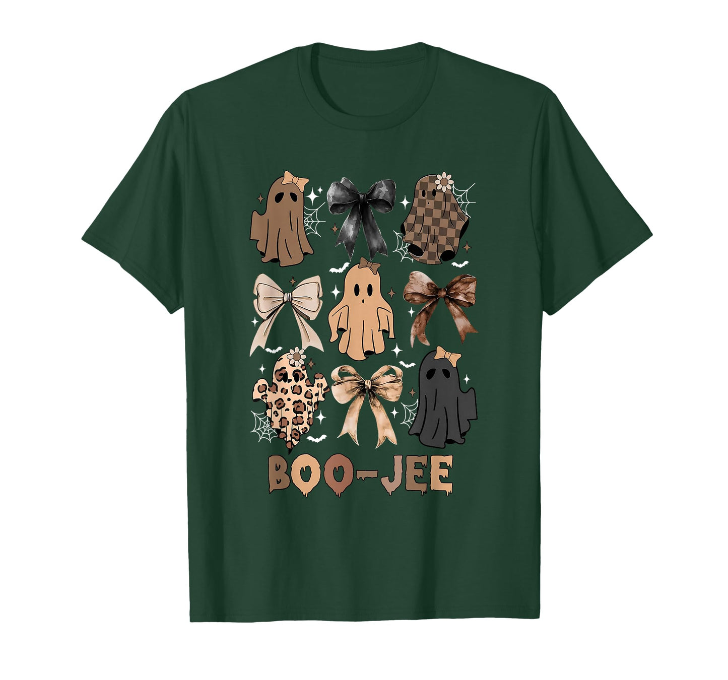Coquette Boo JEE Ghost Halloween Lace Ghost Leopard Bougie T-Shirt