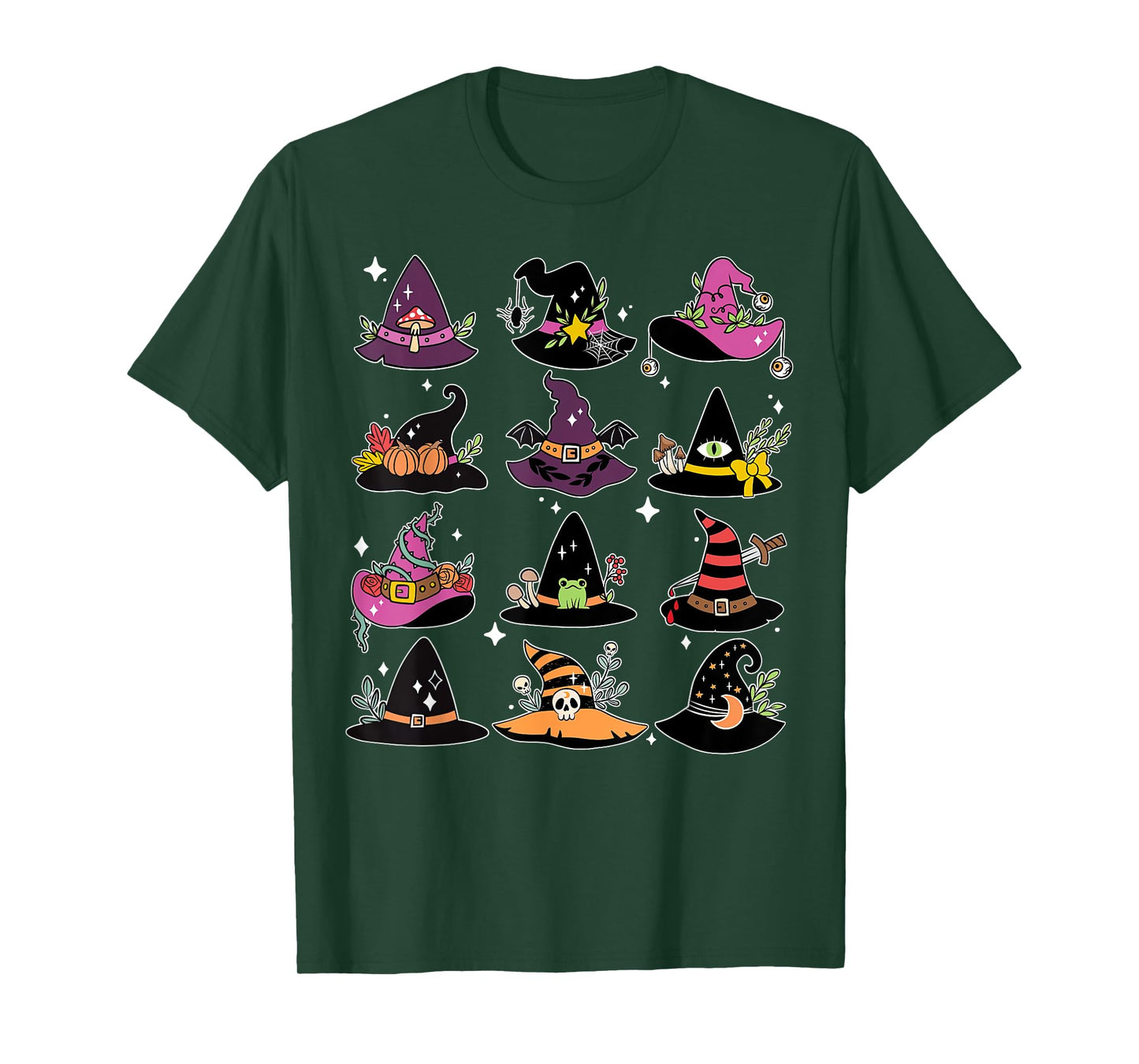 Vintage Cute Witch Hat Kawaii Witchy Halloween Girls Teen T-Shirt