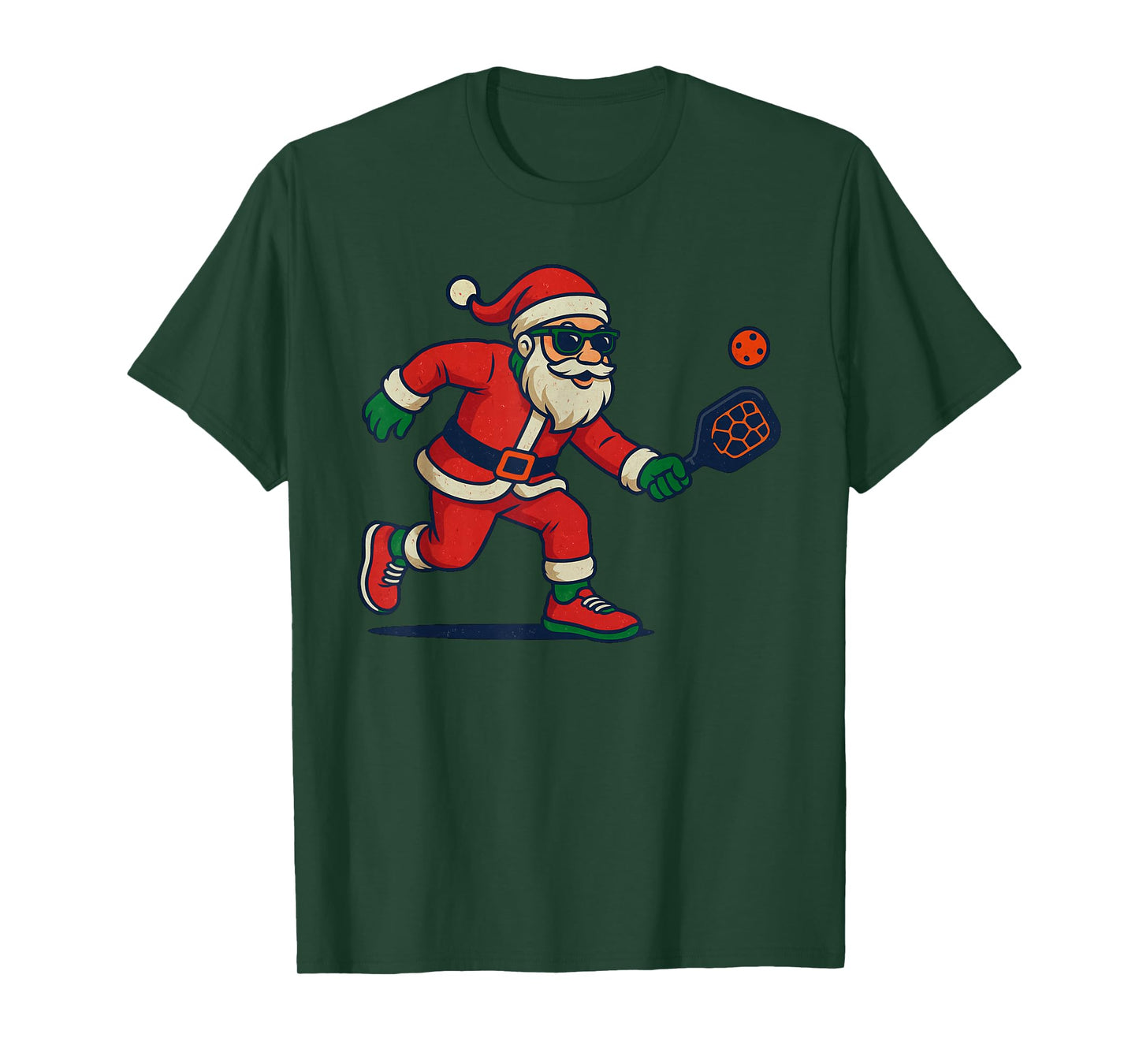 Santa Playing Pickleball Christmas Vintage Funny Xmas T-Shirt