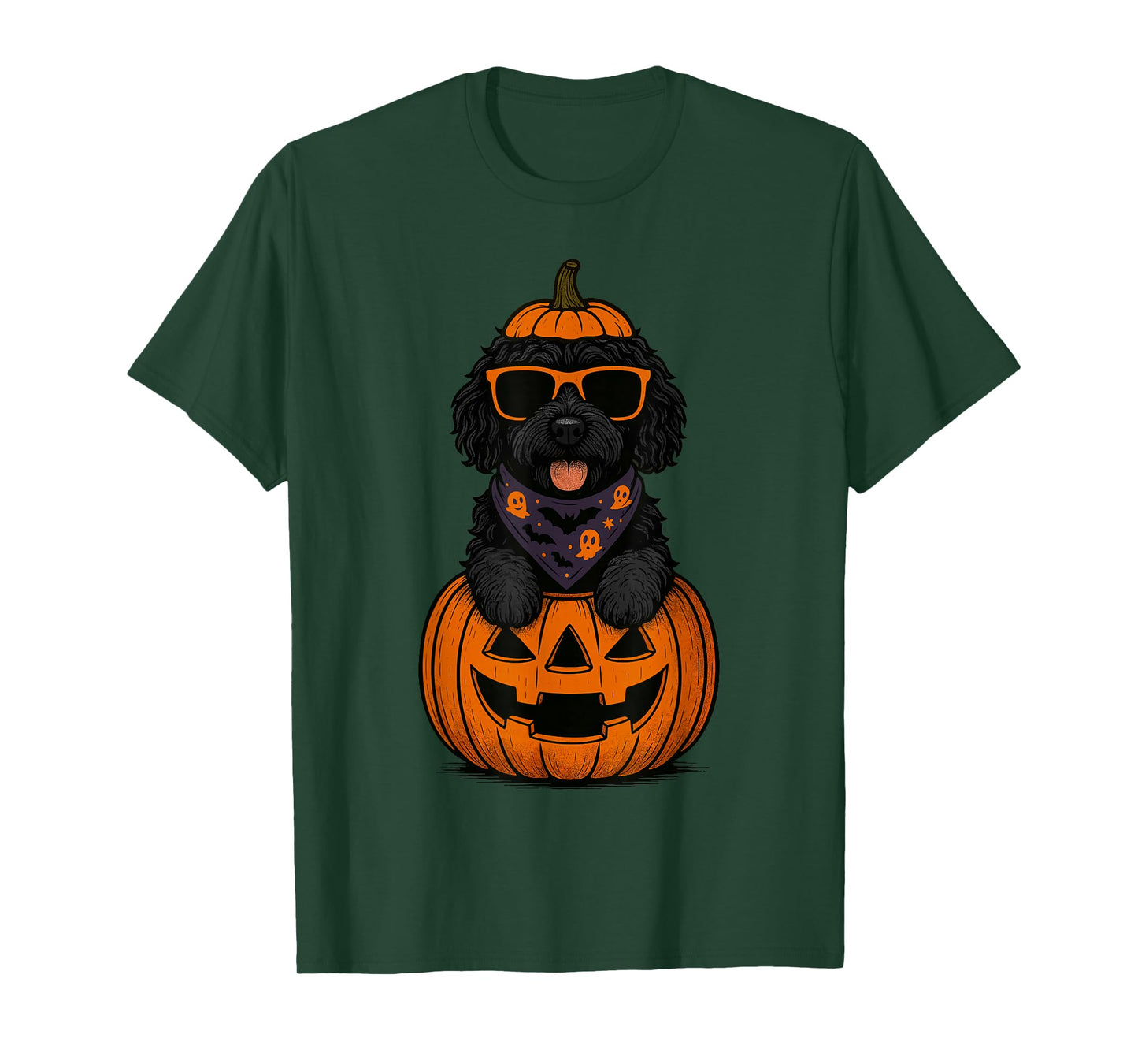 Spooky Portuguese Water Dog Pumpkin Halloween Dog Lover T-Shirt