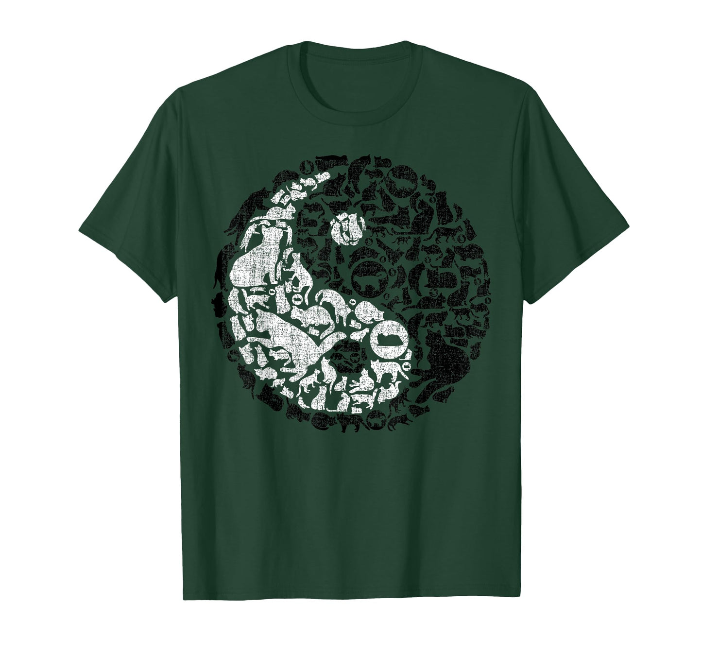 Yin Yang Symbol Tee Pilates Yoga Cat Cats Kitten Lover T-Shirt