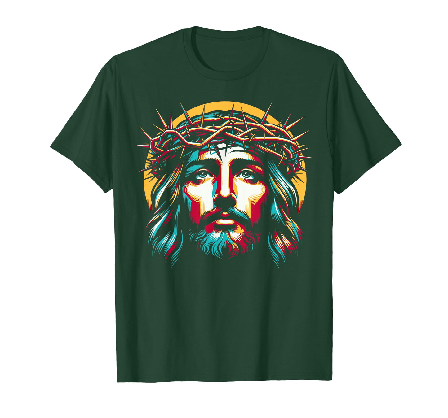 Jesus Christ Crown Of Thorns Religious Christian Faith T-Shirt