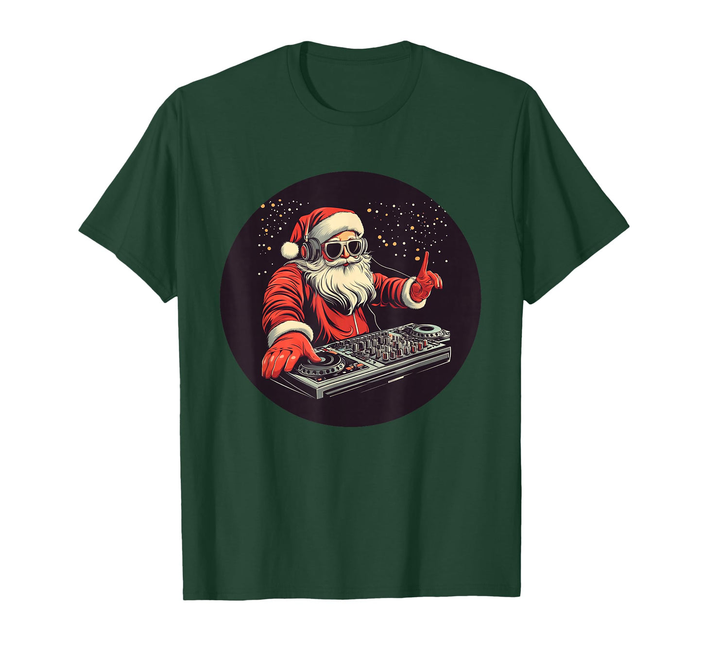 Christmas Beats with DJ Santa Claus for Funny Festive Days T-Shirt