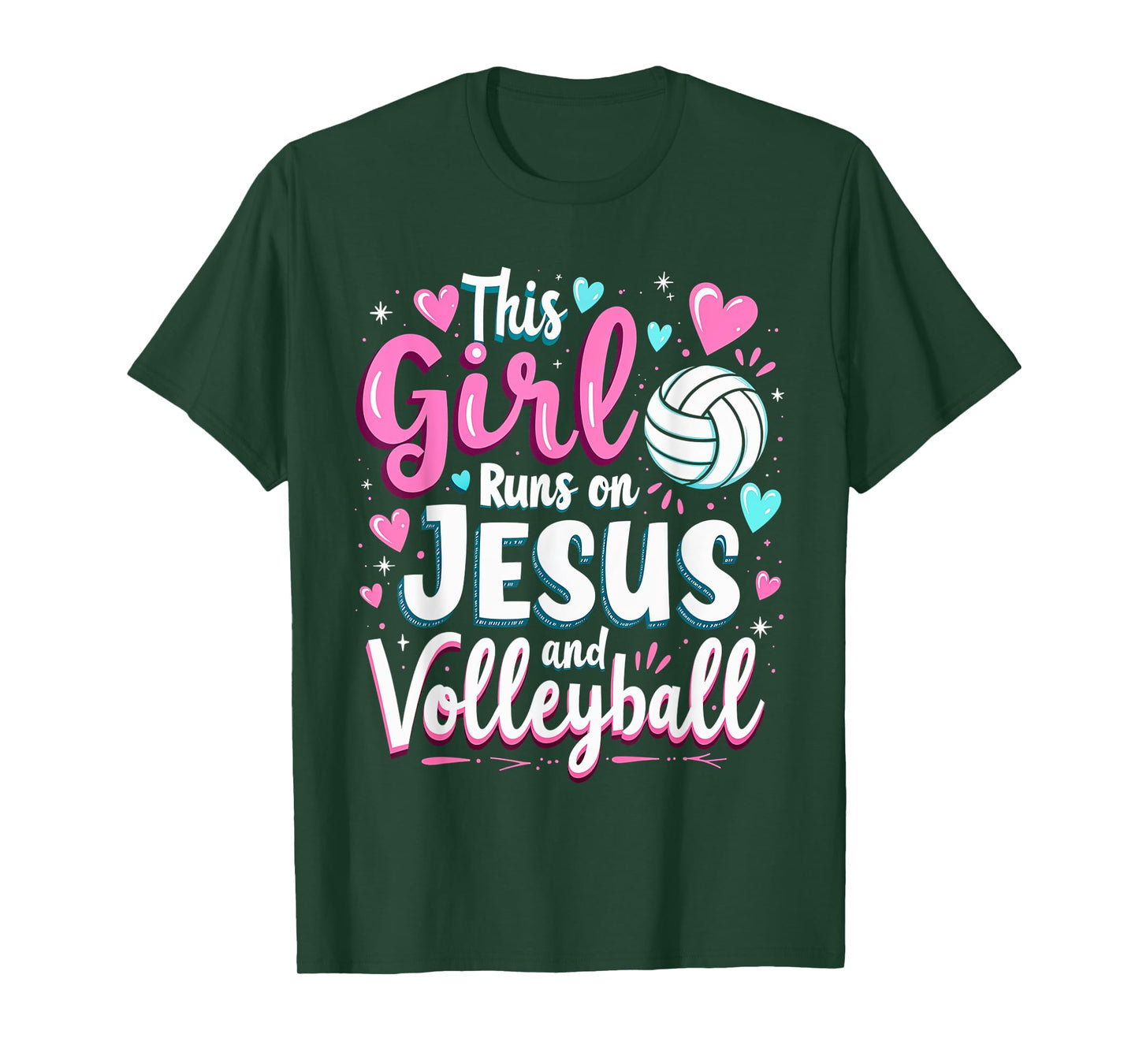Christian Volleyball This Girl Runs On Jesus and Volleyball T-Shirt