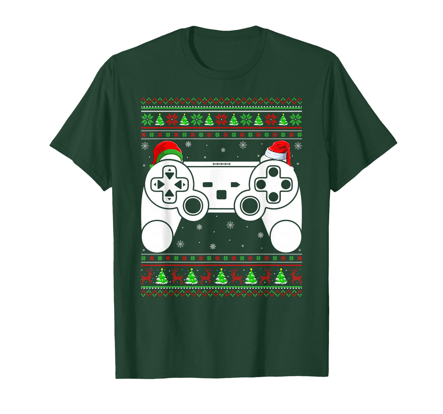 Ugly Christmas Sweater Video Game Controller Xmas Gamer Boys T-Shirt