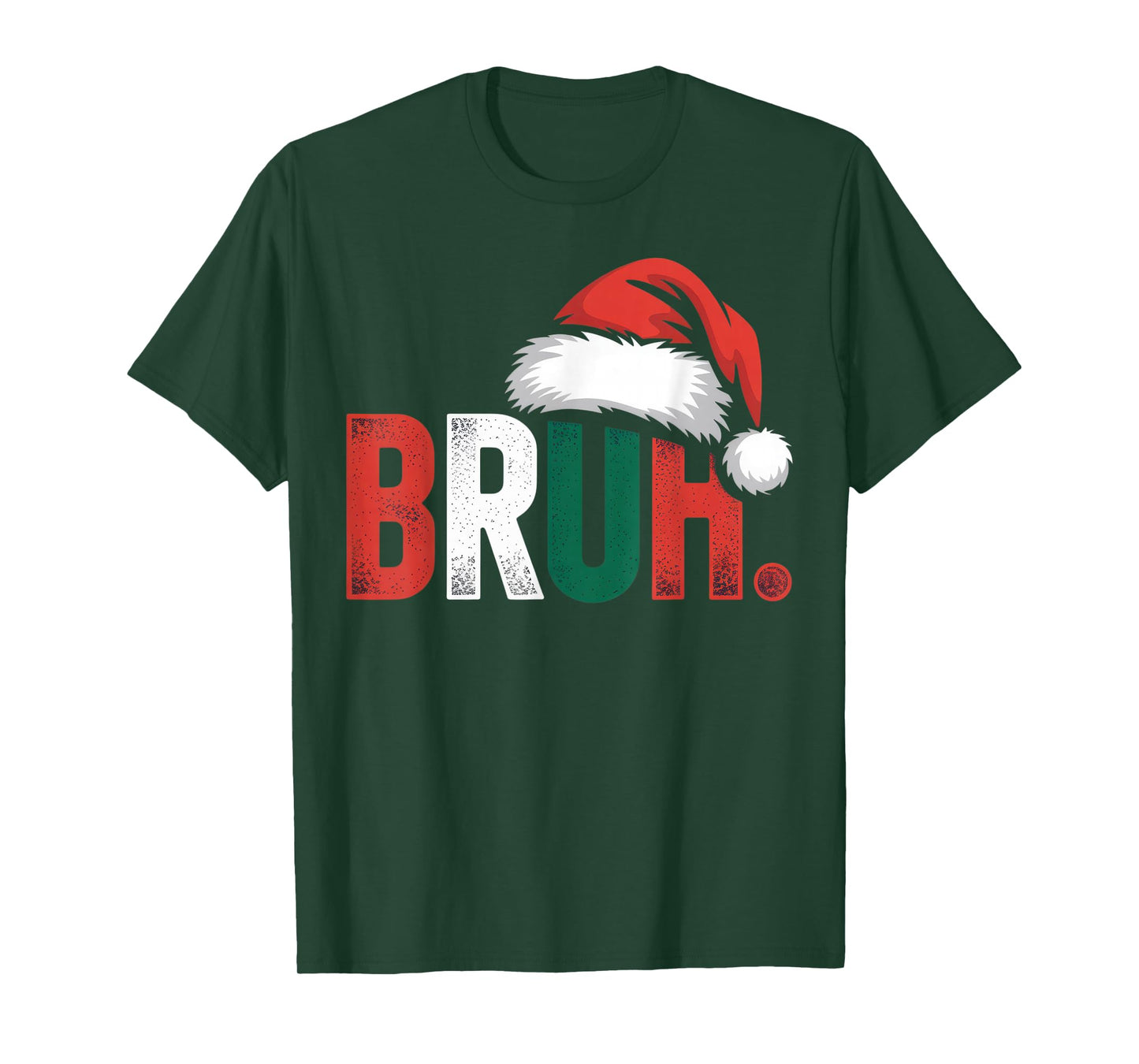 Bruh Santa Hat Holiday Vibe Casual Christmas Wear T-Shirt