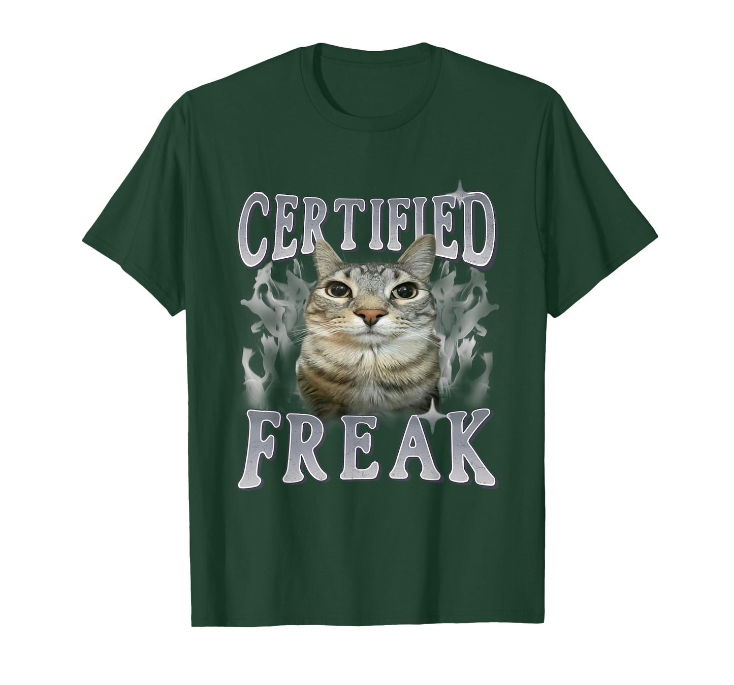 Certified Freak Funny Cat Meme Vintage Kitty Graphic T-Shirt