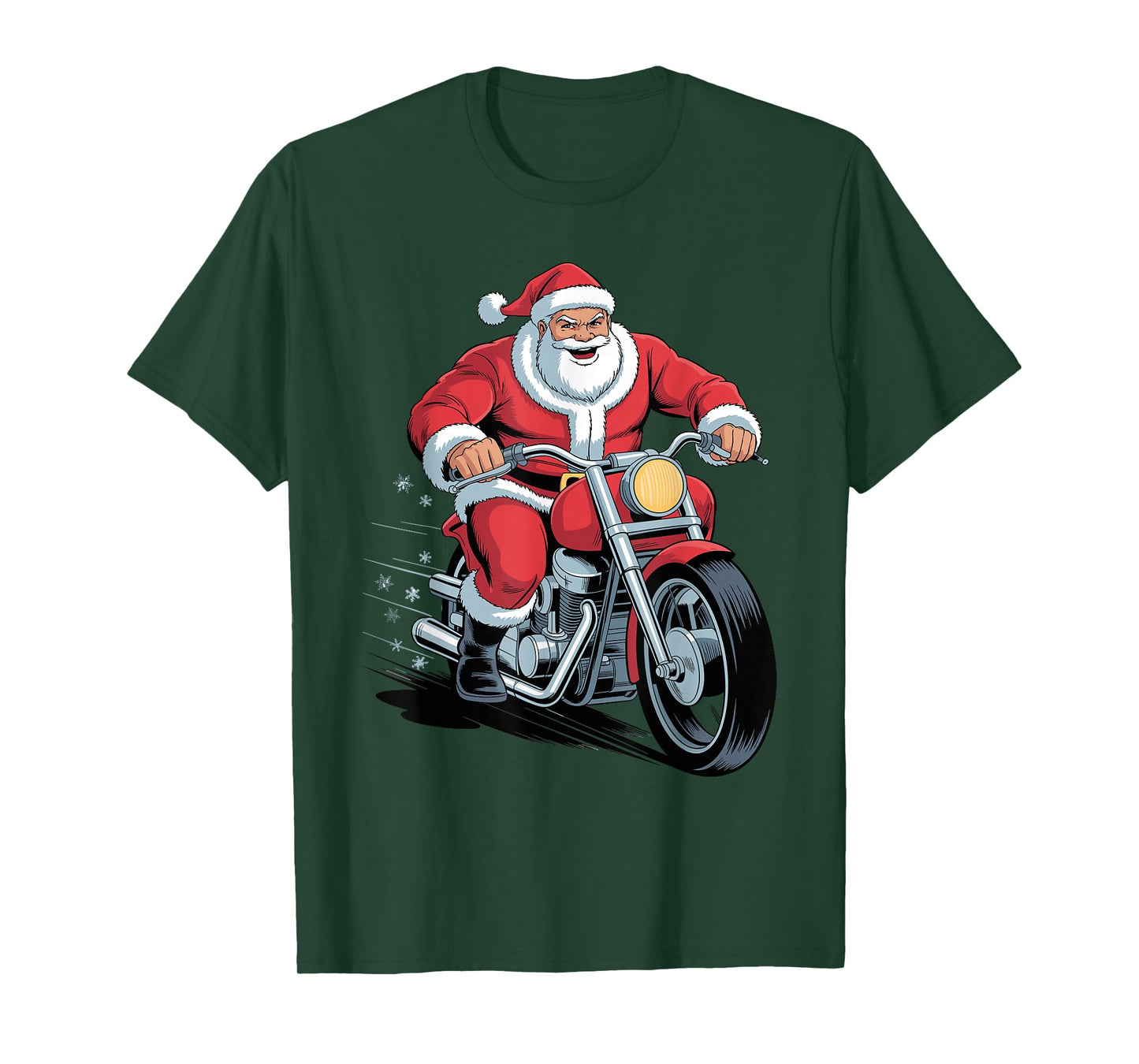Santa Riding Motorcycle Funny Holiday Christmas Xmas T-Shirt