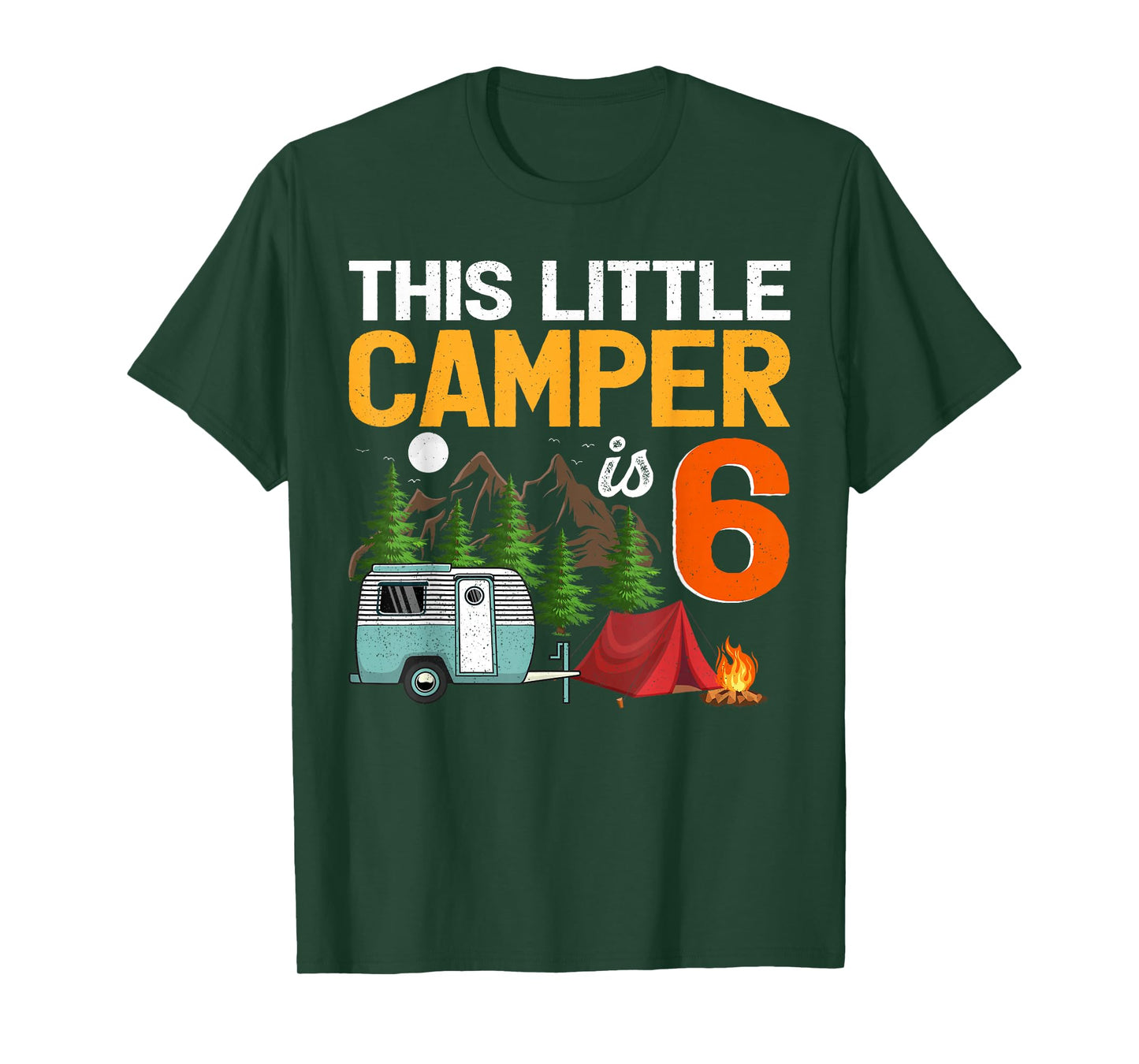 This Little Camper Is 6 Year Old Camping 6th Birthday T-Shirt