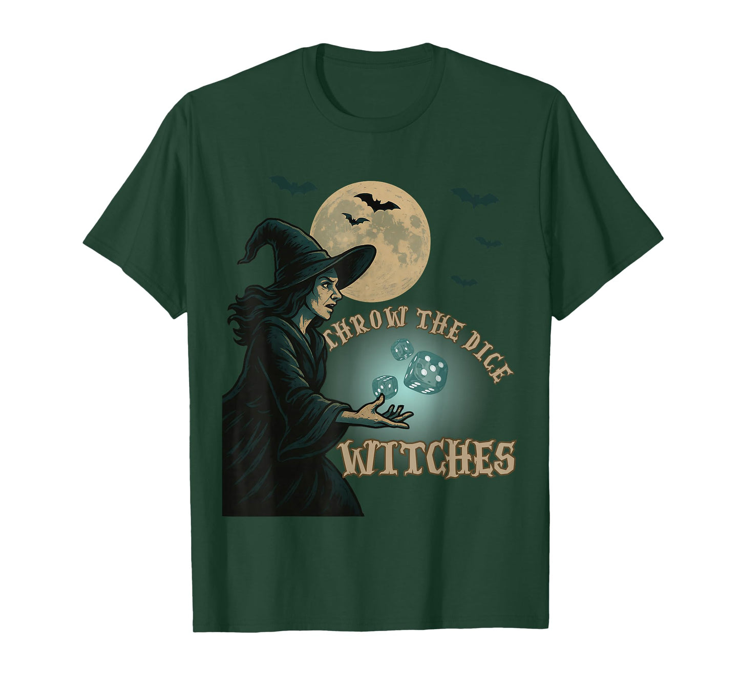 Throw The Dice Witches for Women Bunco Halloween Party T-Shirt