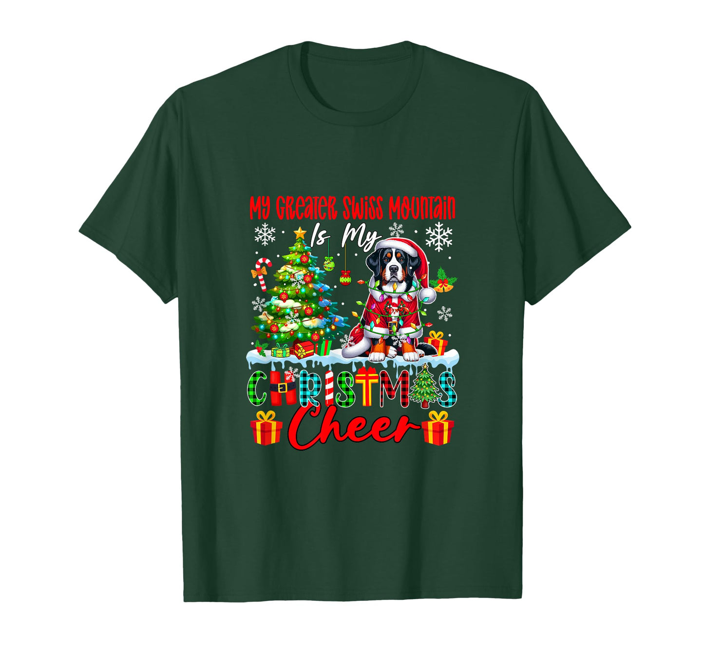 My Greater Swiss Mountain is My Xmas Cheer Funny Santa Owner T-Shirt
