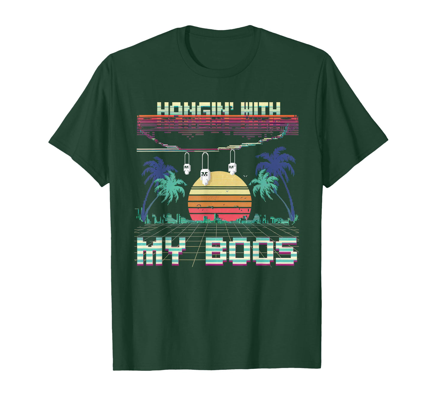 Hangin' with My Boos Tshirt Halloween Ghost Scary Witch Men T-Shirt