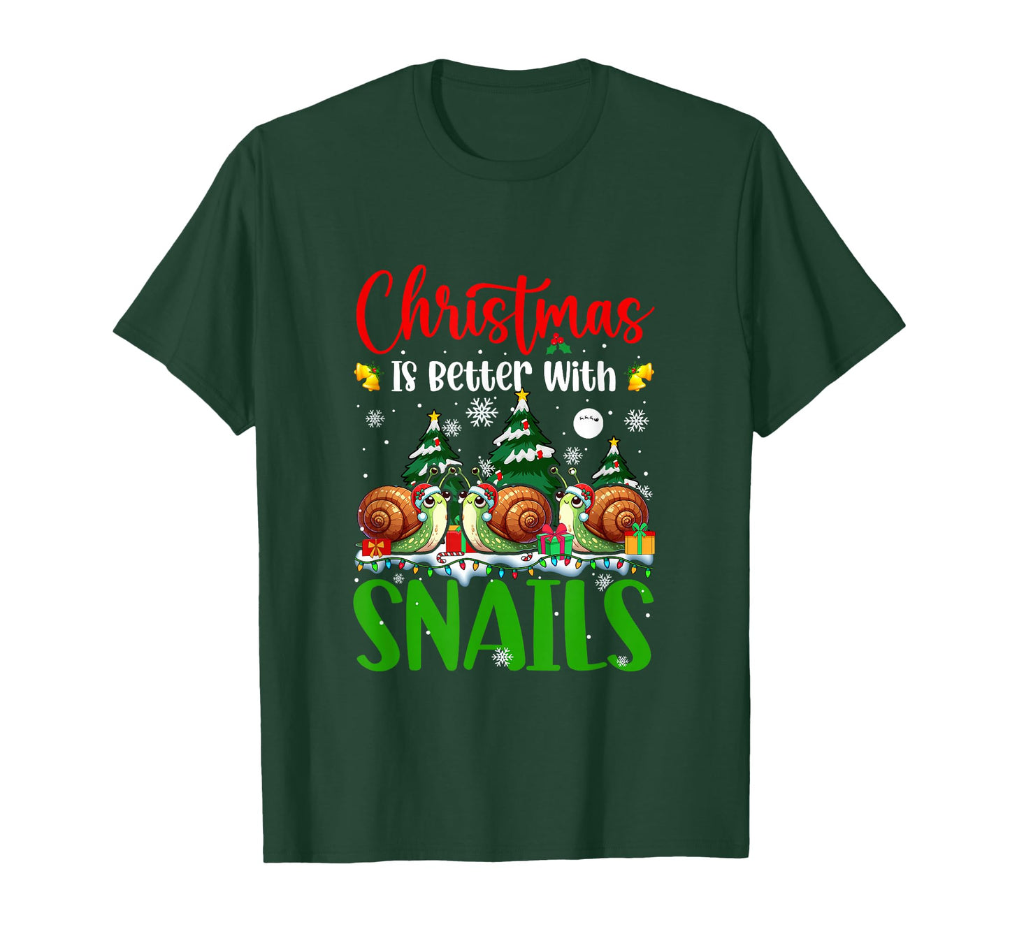 Xmas is Better Funny Joke Snails Lover Christmas Tree T-Shirt