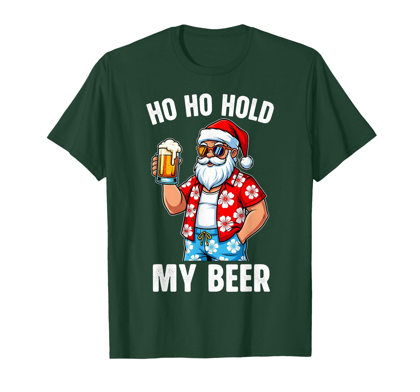 Funny Santa with Sunglasses and Beer Christmas in July T-Shirt
