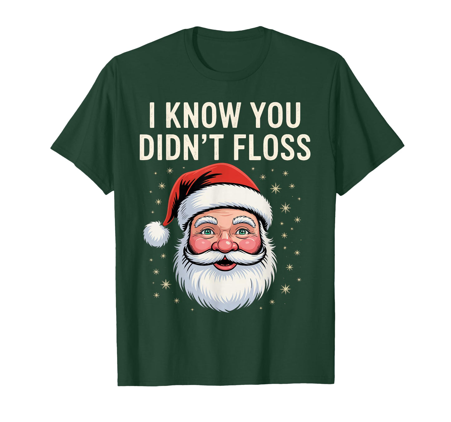 I Know You Didn't Floss Dental Hygienist Xmas Retro Santa T-Shirt