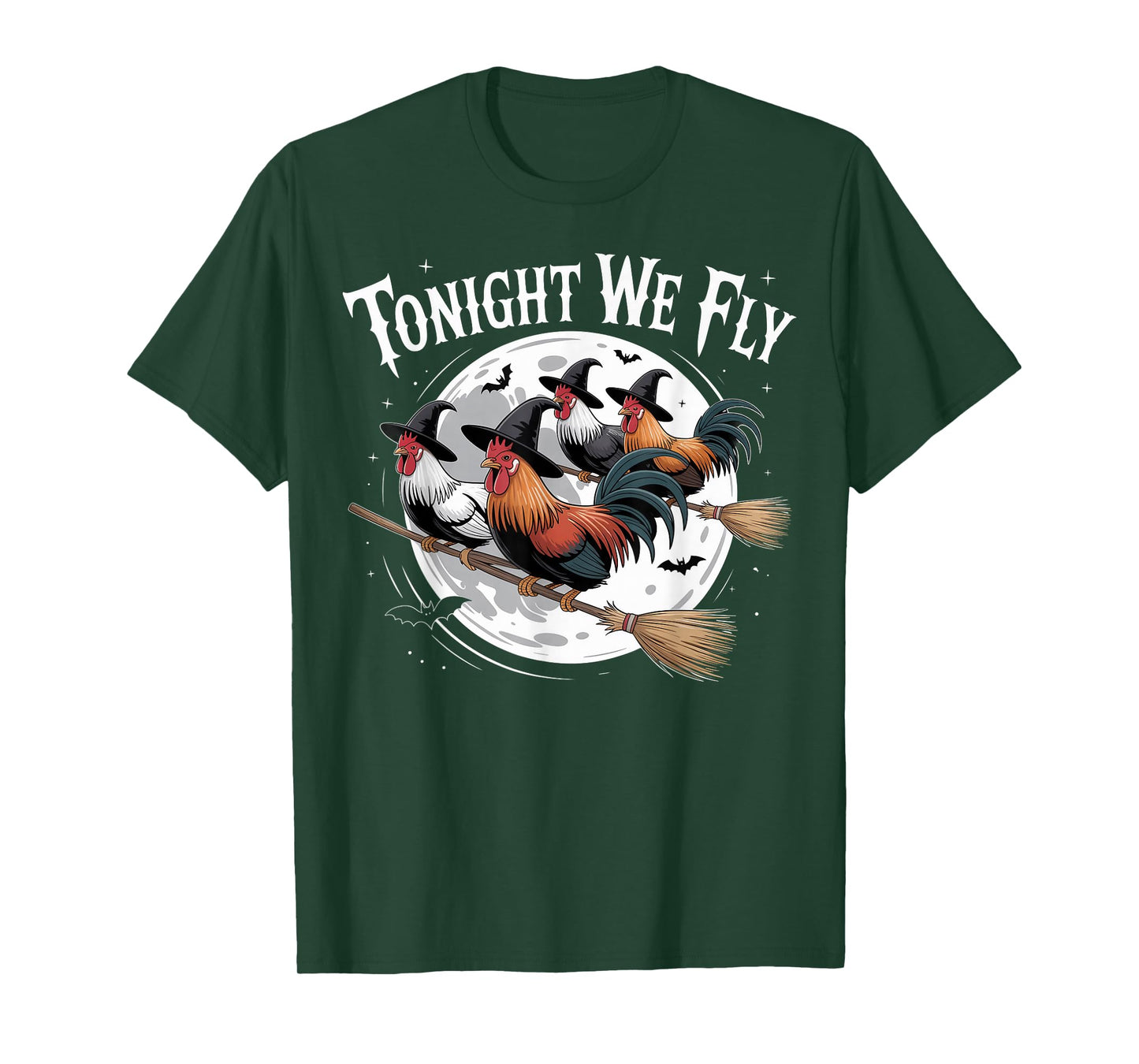 Tonight We Fly Funny Witch Chicken Halloween Season T-Shirt