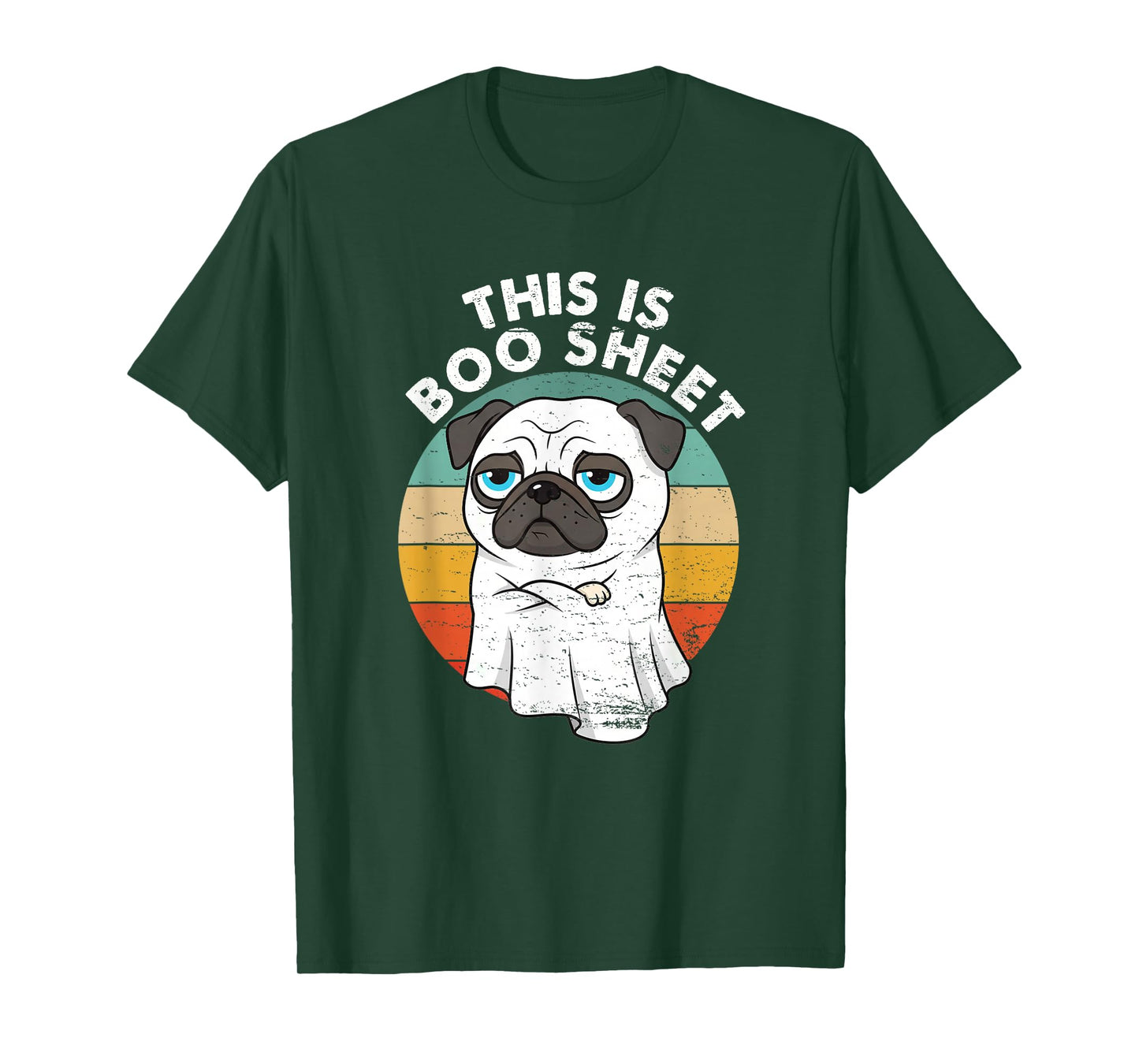 This is Boo Sheet Pug Dog Retro Halloween Funny Dog T-Shirt