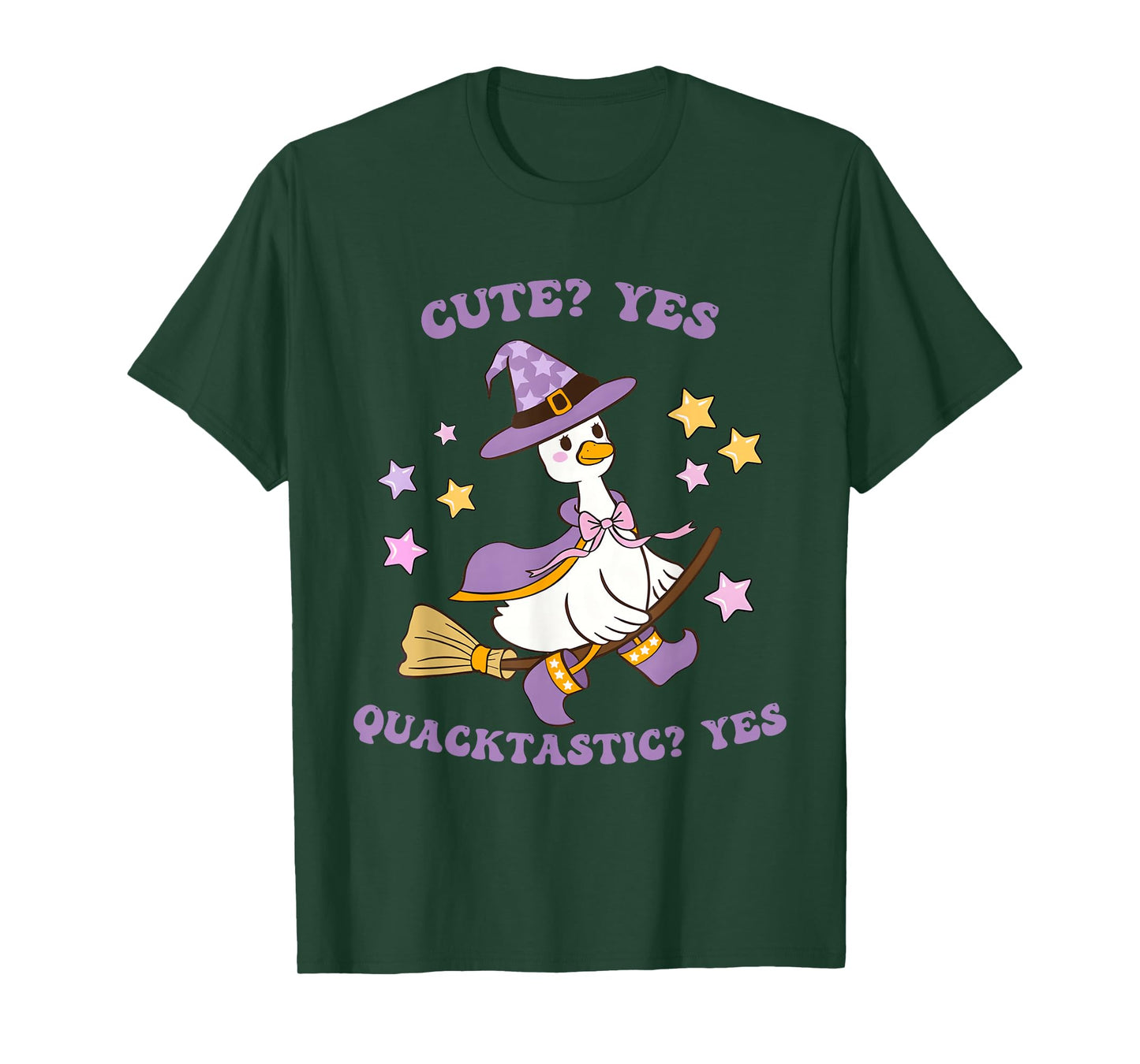 Cute? Yes Quacktastic? Yes Goose Witch Halloween Quote T-Shirt
