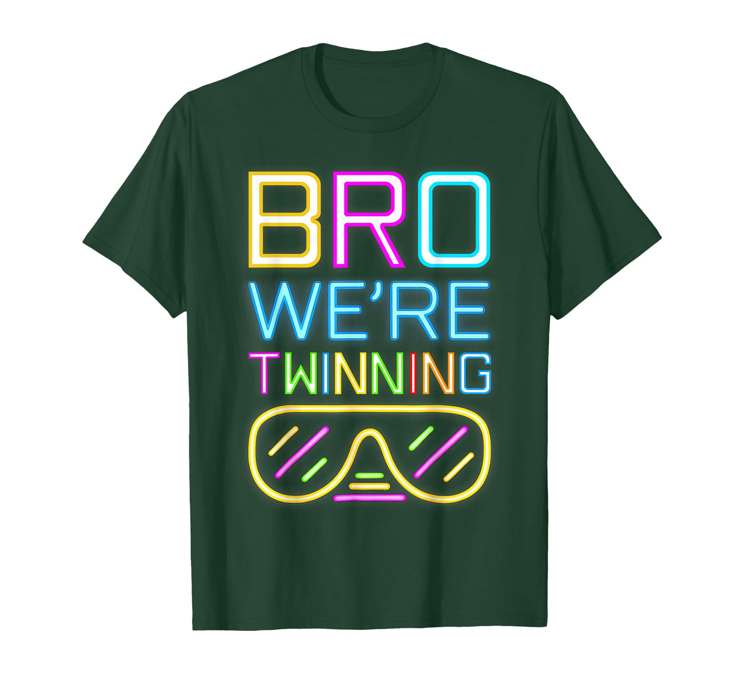 Vintage Twinning With My Bro Spirit Week Twin Day Sunglasses T-Shirt