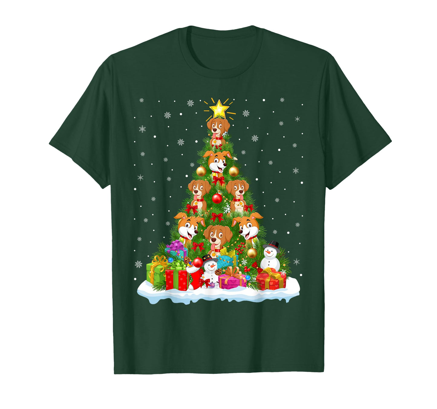 Puppy Dogs Christmas Tree Holiday Decor Funny Xmas Lights T-Shirt