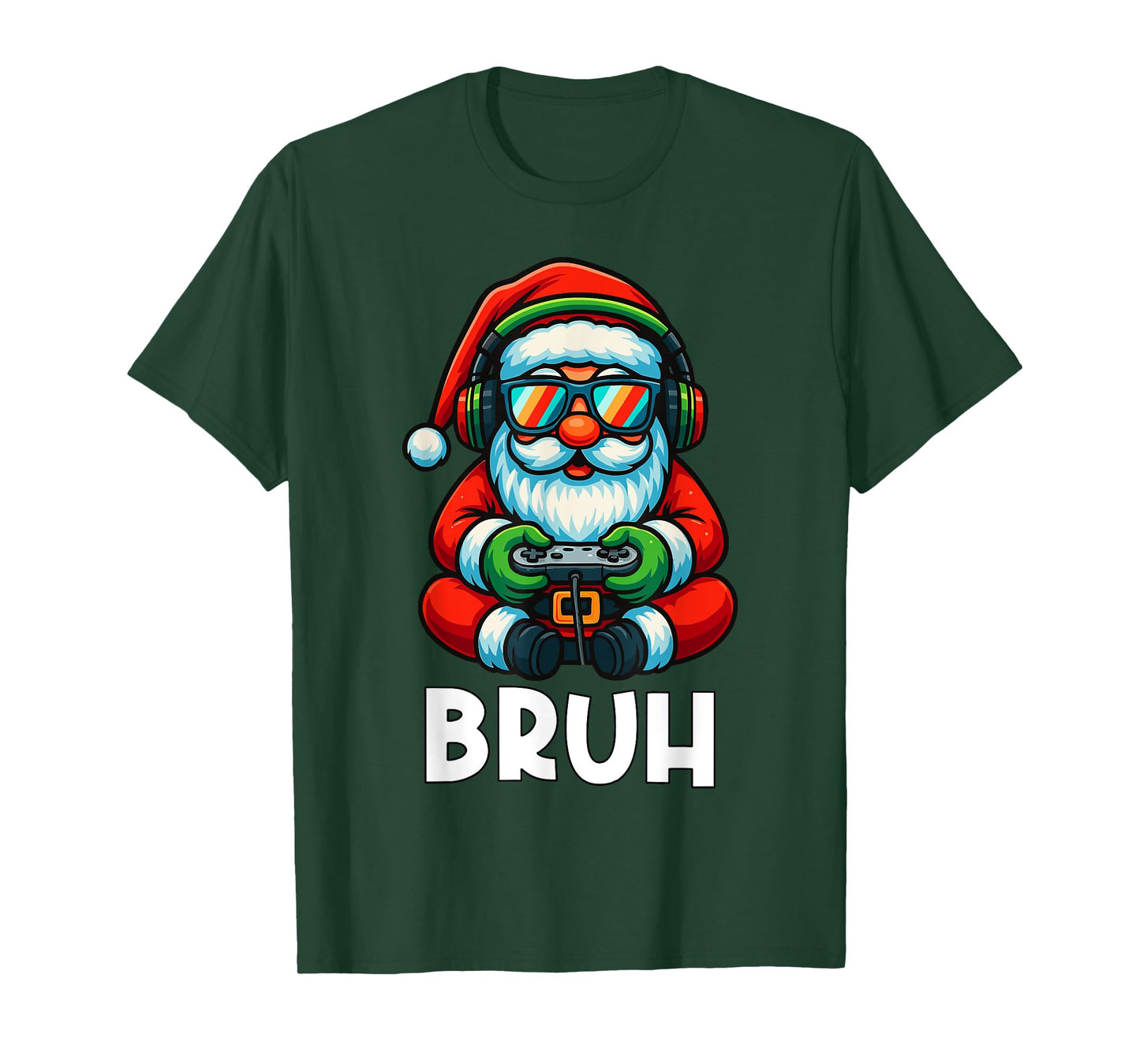 Bruh Christmas Gamer Boys Video Game Santa Xmas T-Shirt