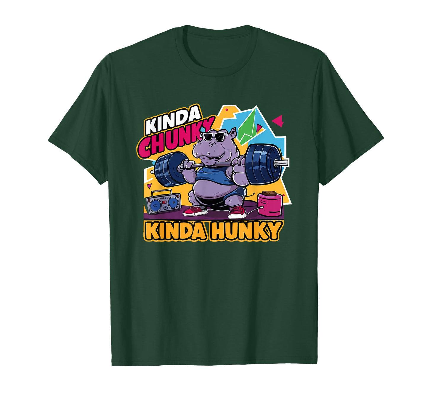 Kinda Chunky Kinda Hunky Funny Bodybuilding Gym Weightlifter T-Shirt