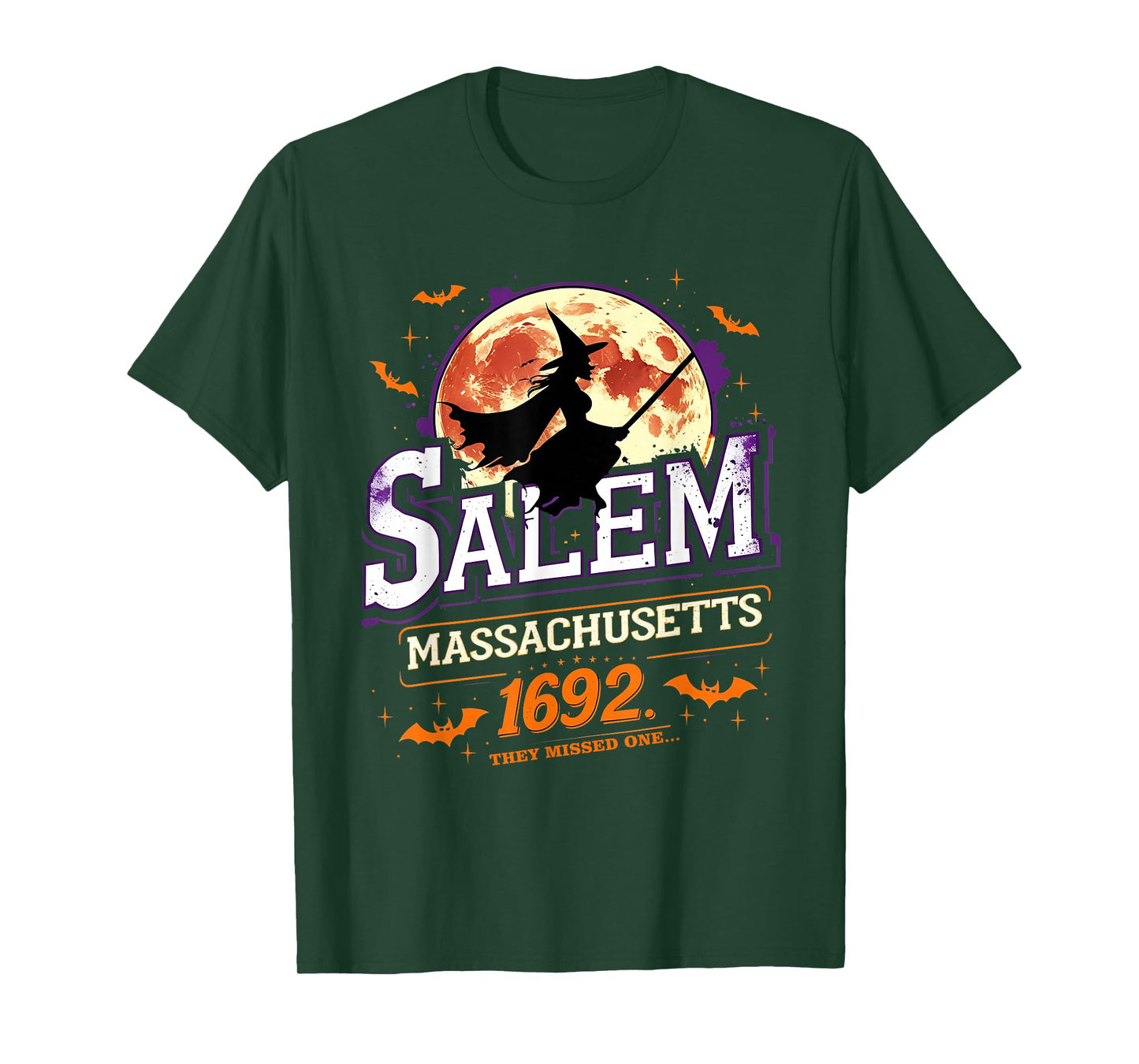 Salem 1692 Witch Retro Halloween Gothic Design T-Shirt