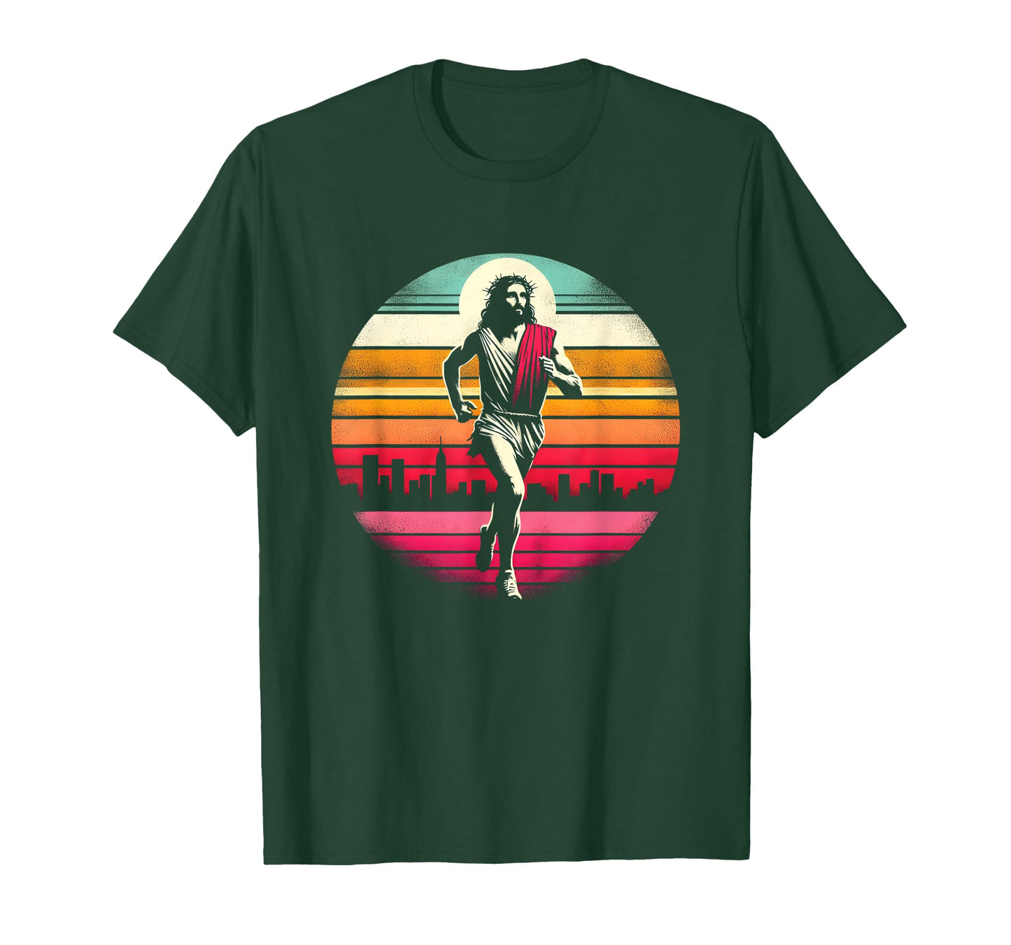 Jesus Marathon Runner - Funny Christian Religious Running T-Shirt, Small