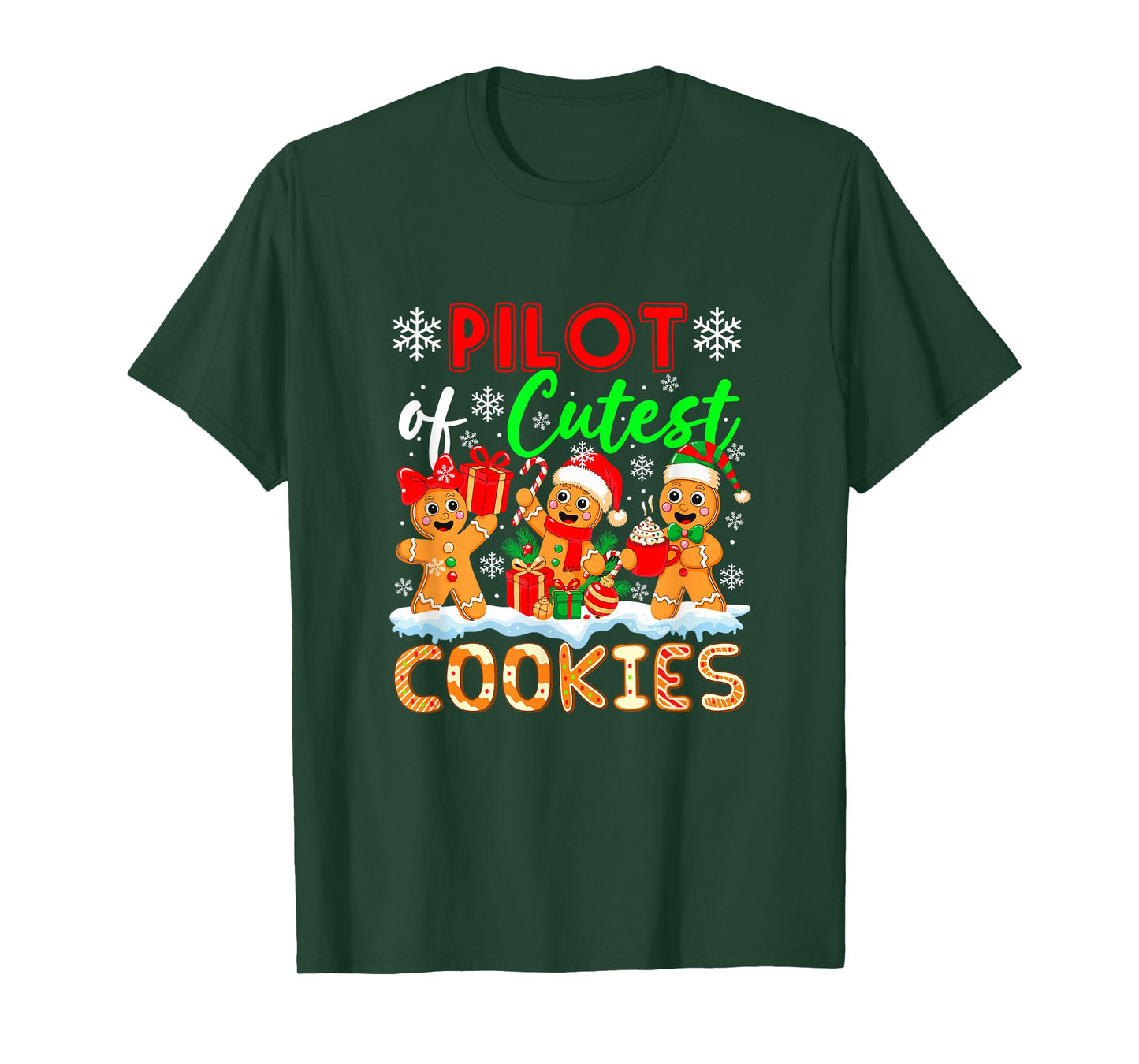 Pilot of Cutest Cookies Gingerbreads Christmas Job Team T-Shirt