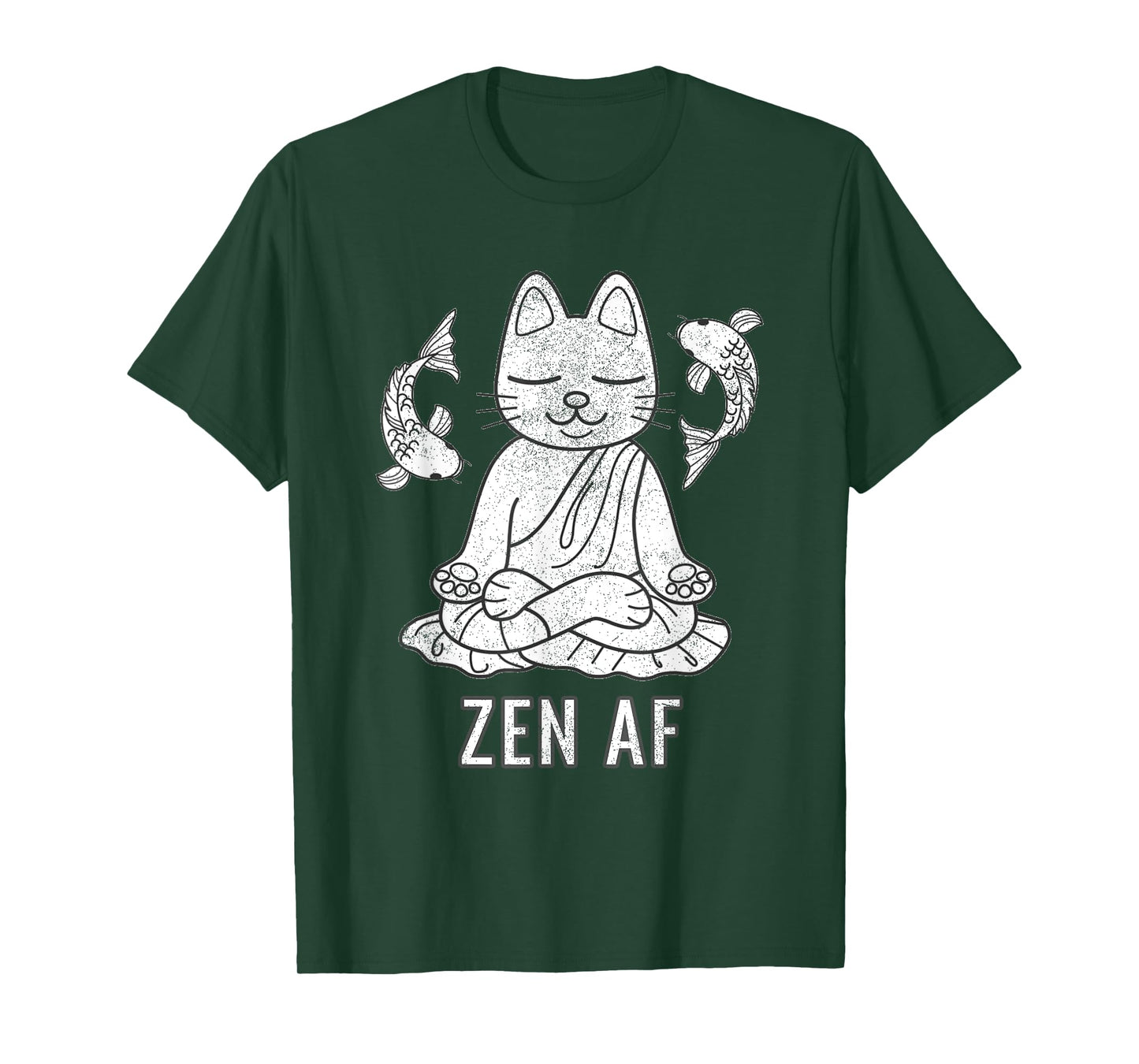 Zen AF Funny Meditating Cat Spiritual Yoga Gift For Women T-Shirt