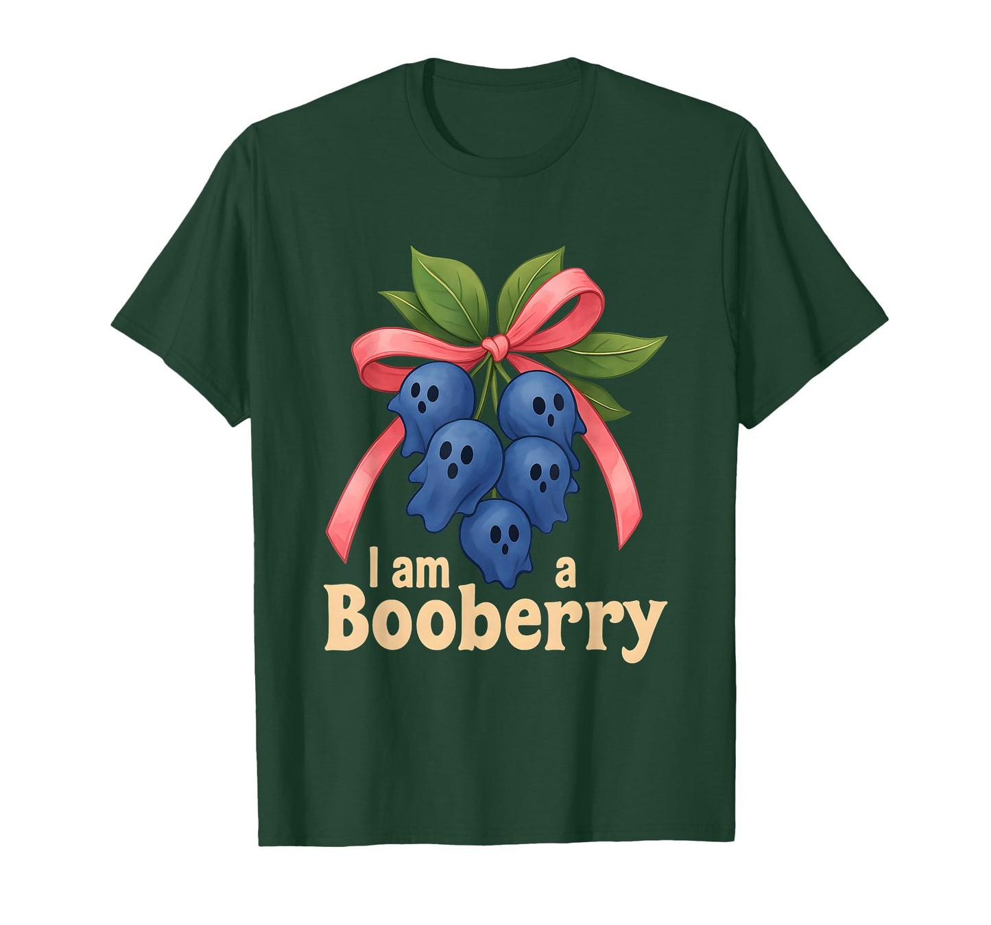 I Am a Booberry Cute Ghost Blueberry Halloween Pun T-Shirt