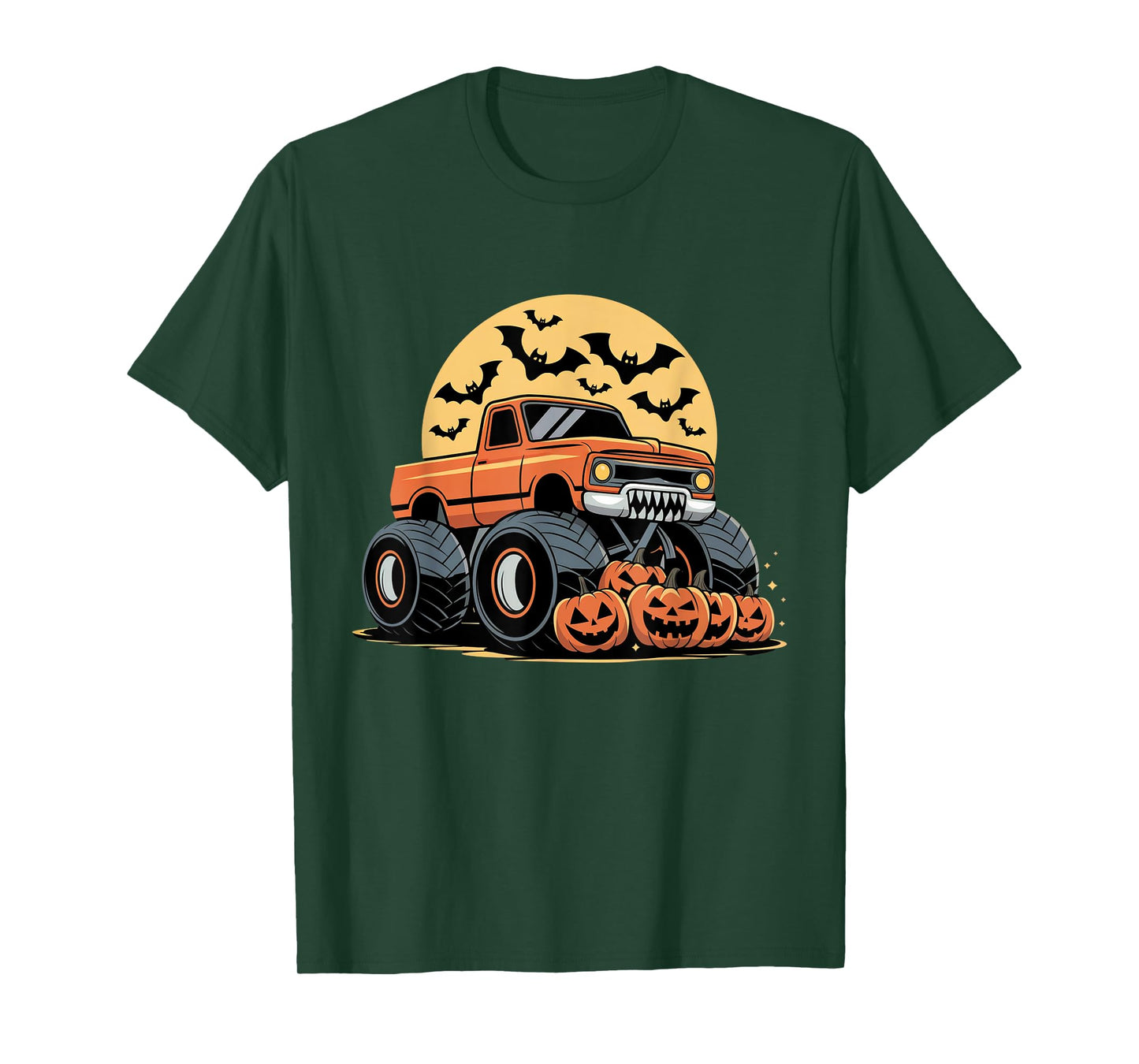 Halloween Shirts for Kids Boys Monster Truck Pumpkins T-Shirt