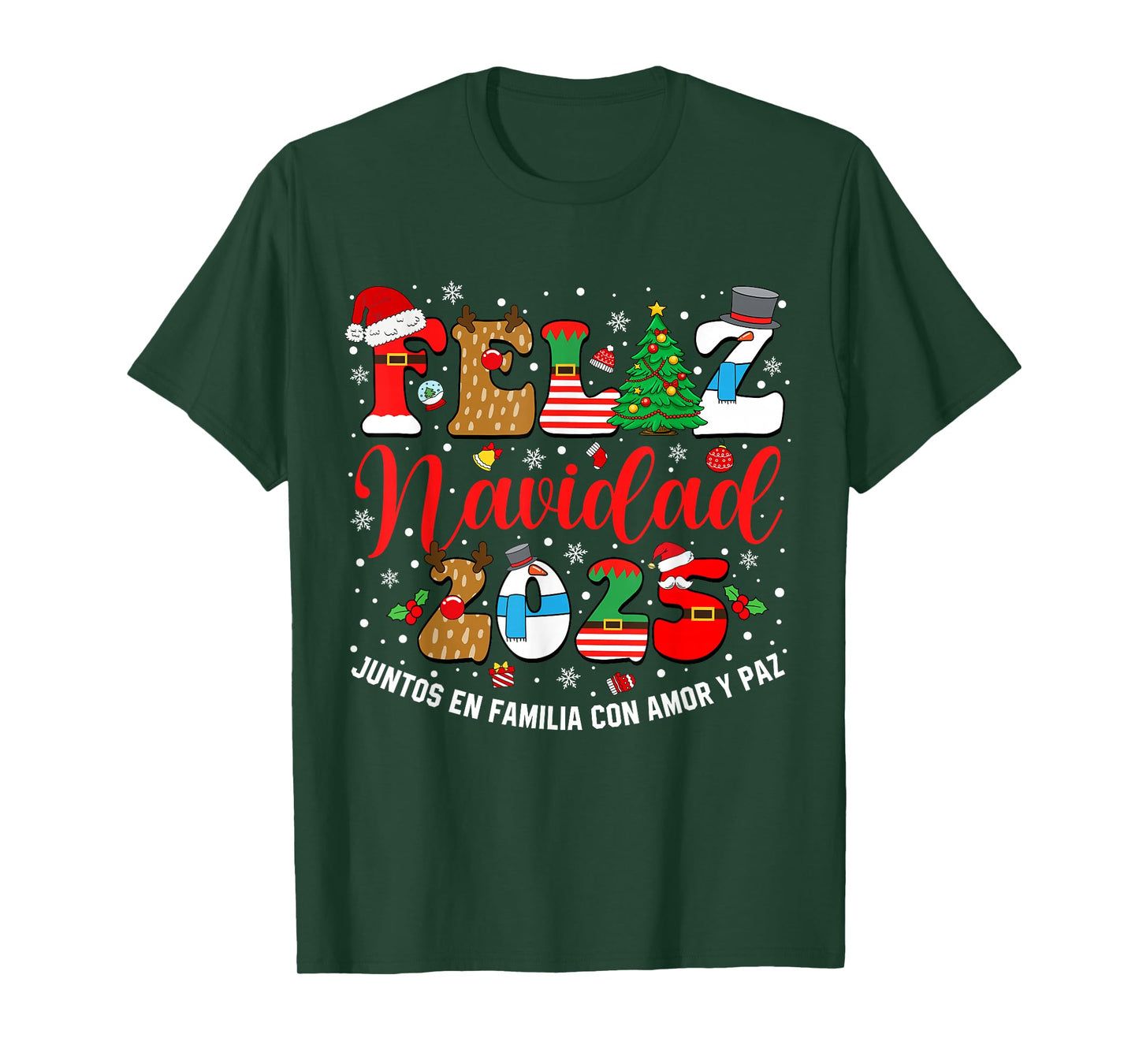 Feliz Navidad Matching Family Spanish Christmas Men Women T-Shirt
