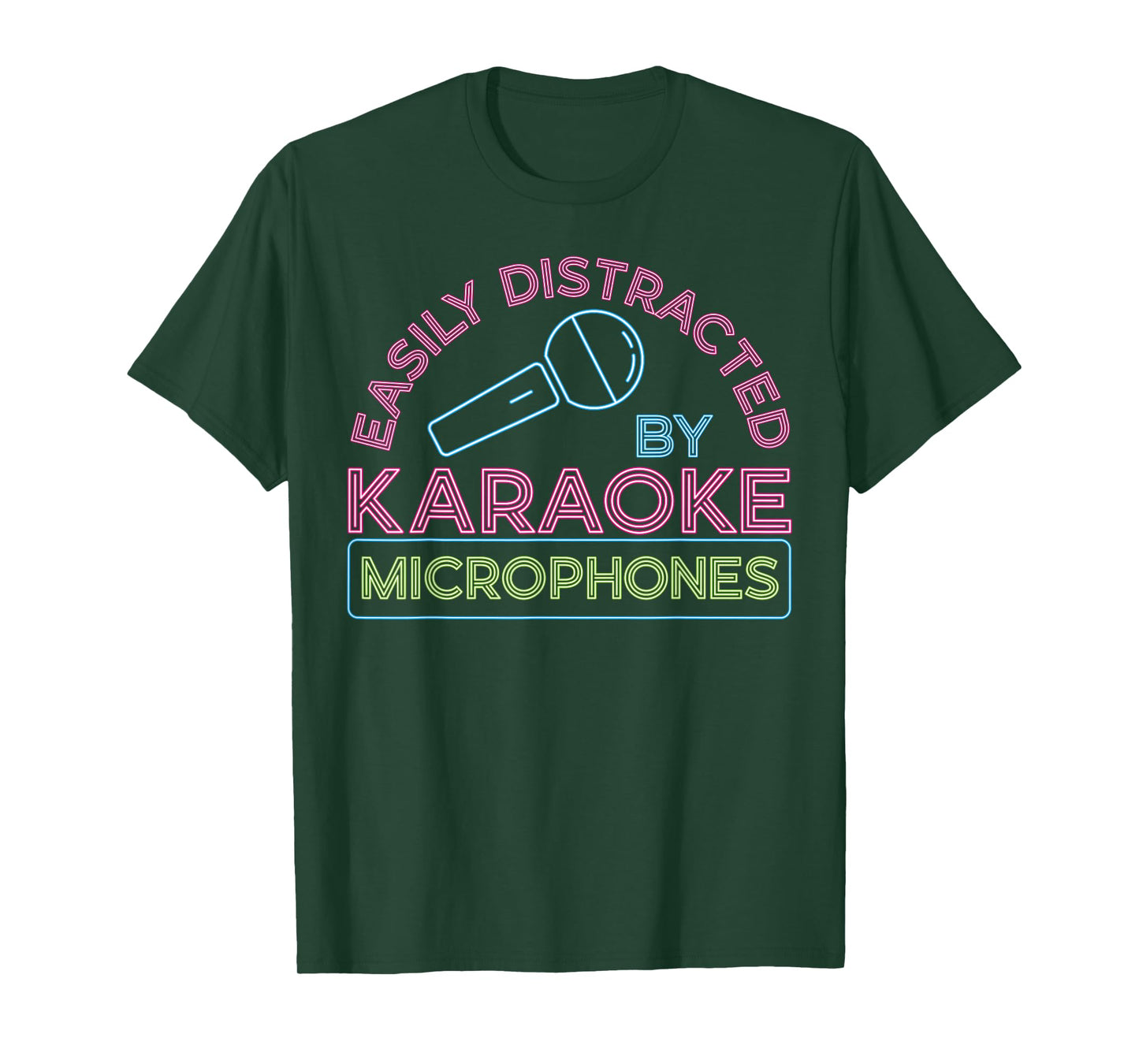 Karaoke Singer 80s Retro Vintage Easily Distracted By T-Shirt