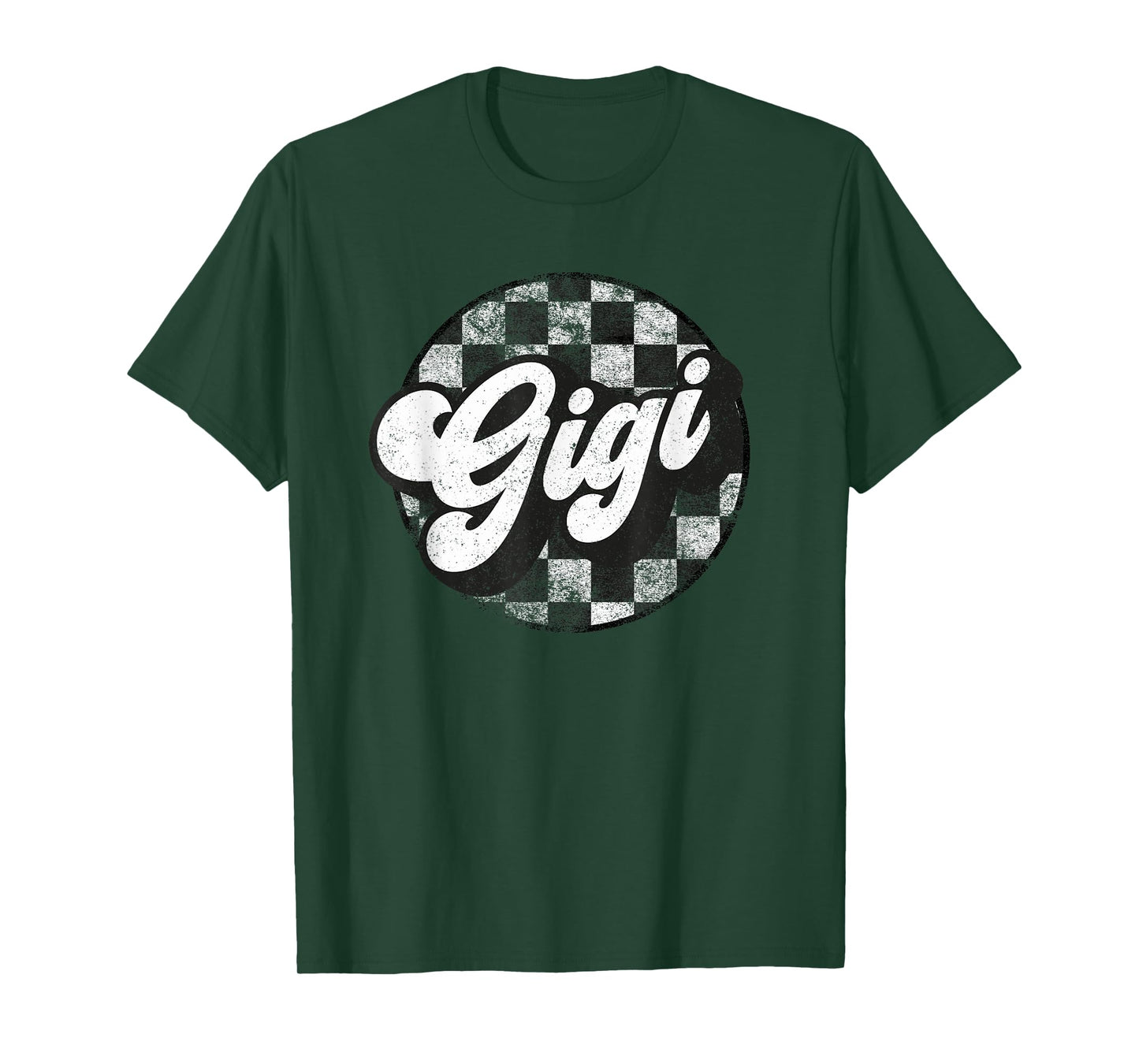 Funny Retro Checkered Gigi Race Vintage Matching Family T-Shirt
