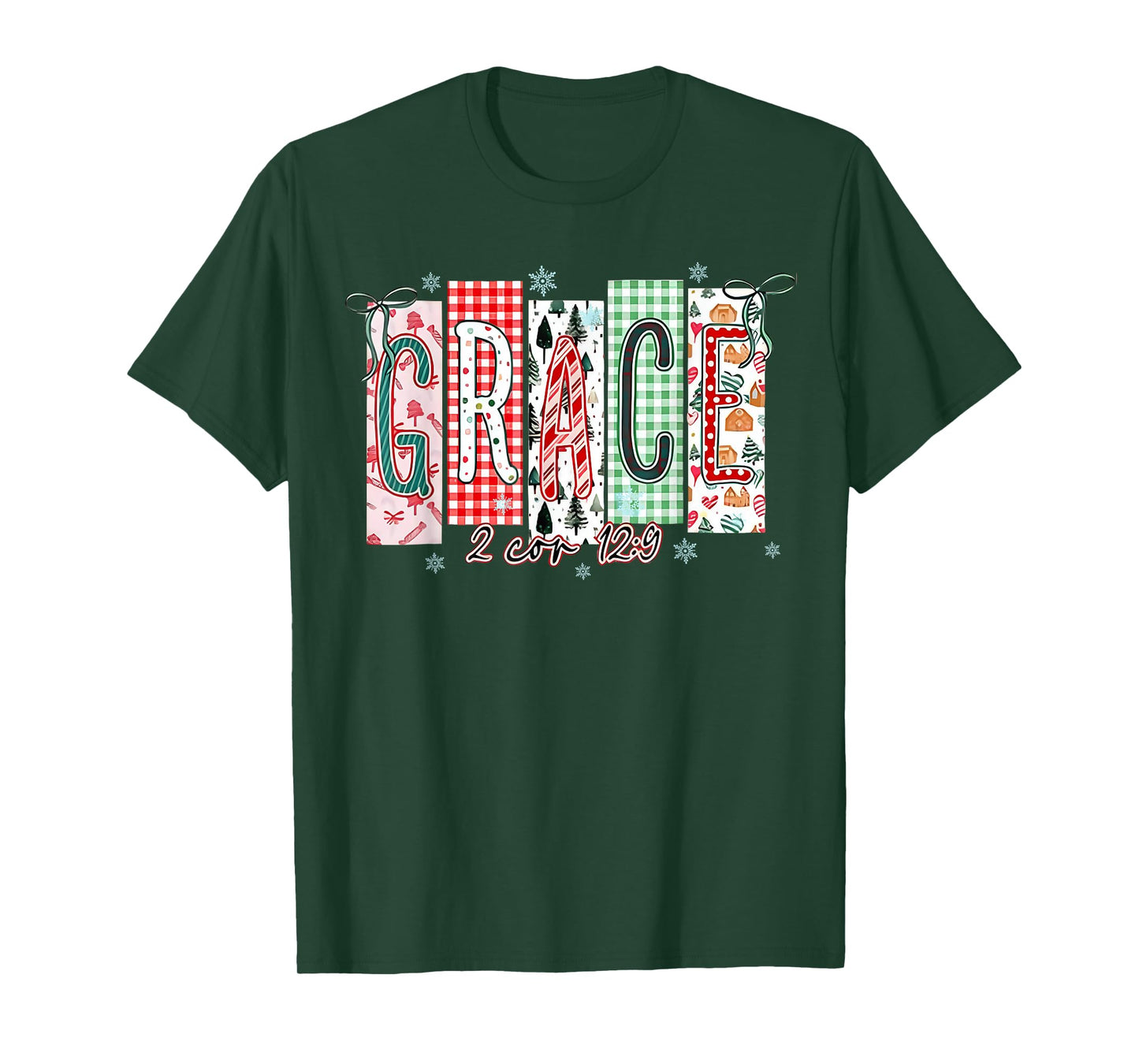 Grace Christmas Santa Coquette Bow Women Girls T-Shirt