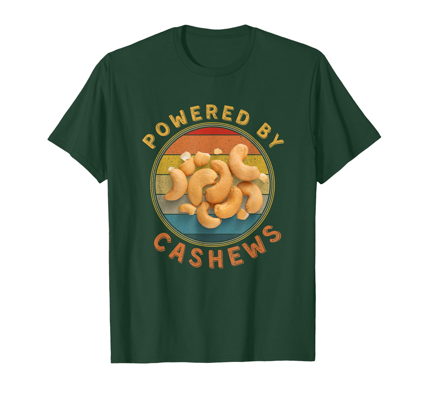 Powered By Cashews Funny Retro Cashew Nuts Lover Costume T-Shirt