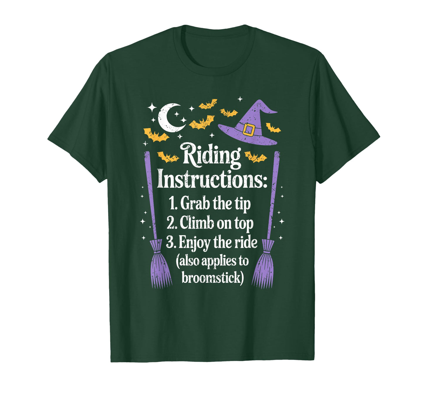 Riding Instructions Witch Broomstick Funny Halloween T-Shirt