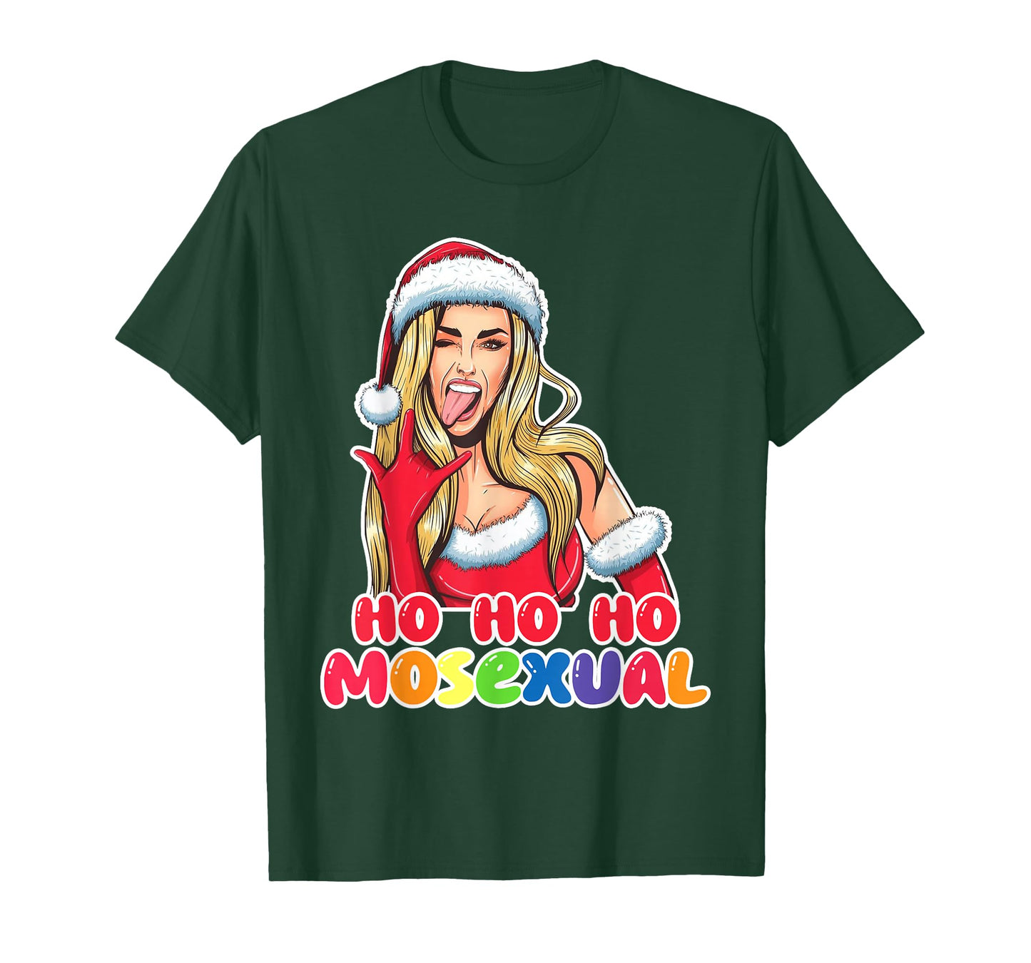 Funny Gay Pride Christmas LGBTQ Holiday Ugly Sweater Top T-Shirt