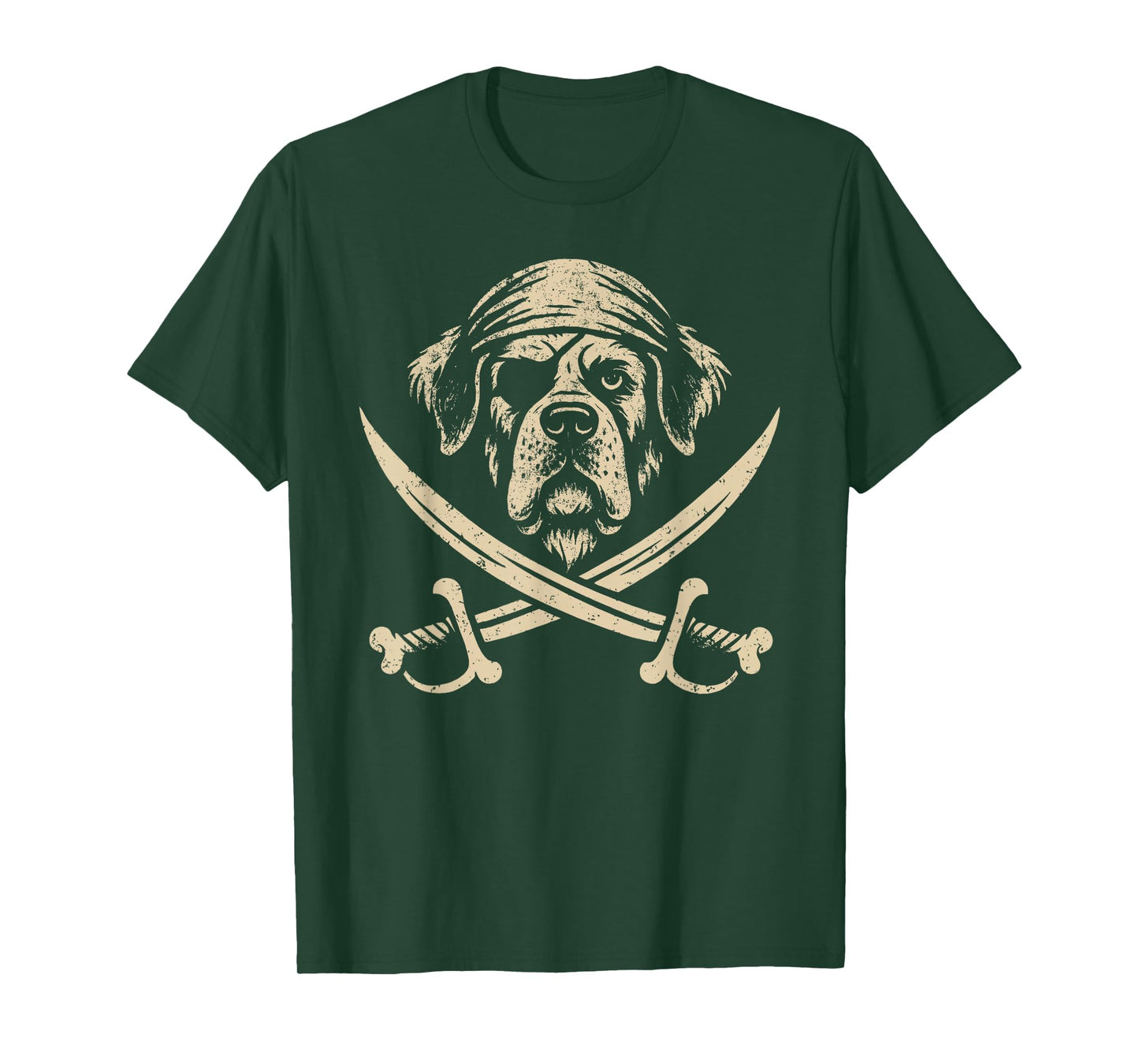 Vintage Pirate Saint Bernard Crossbones Dog Lover T-Shirt