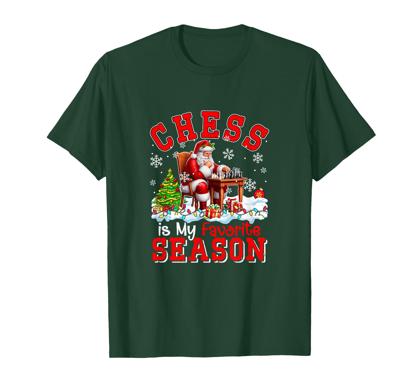 Chess is Favorite Season Costume Player Christmas Santa T-Shirt