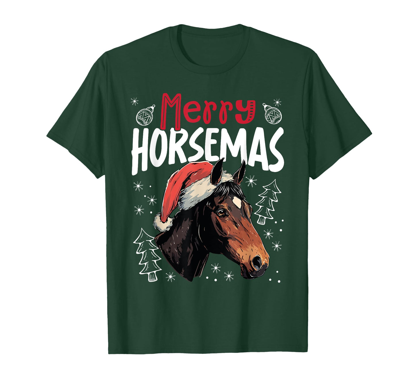 Merry Horsemas Funny Christmas Horse T-Shirt