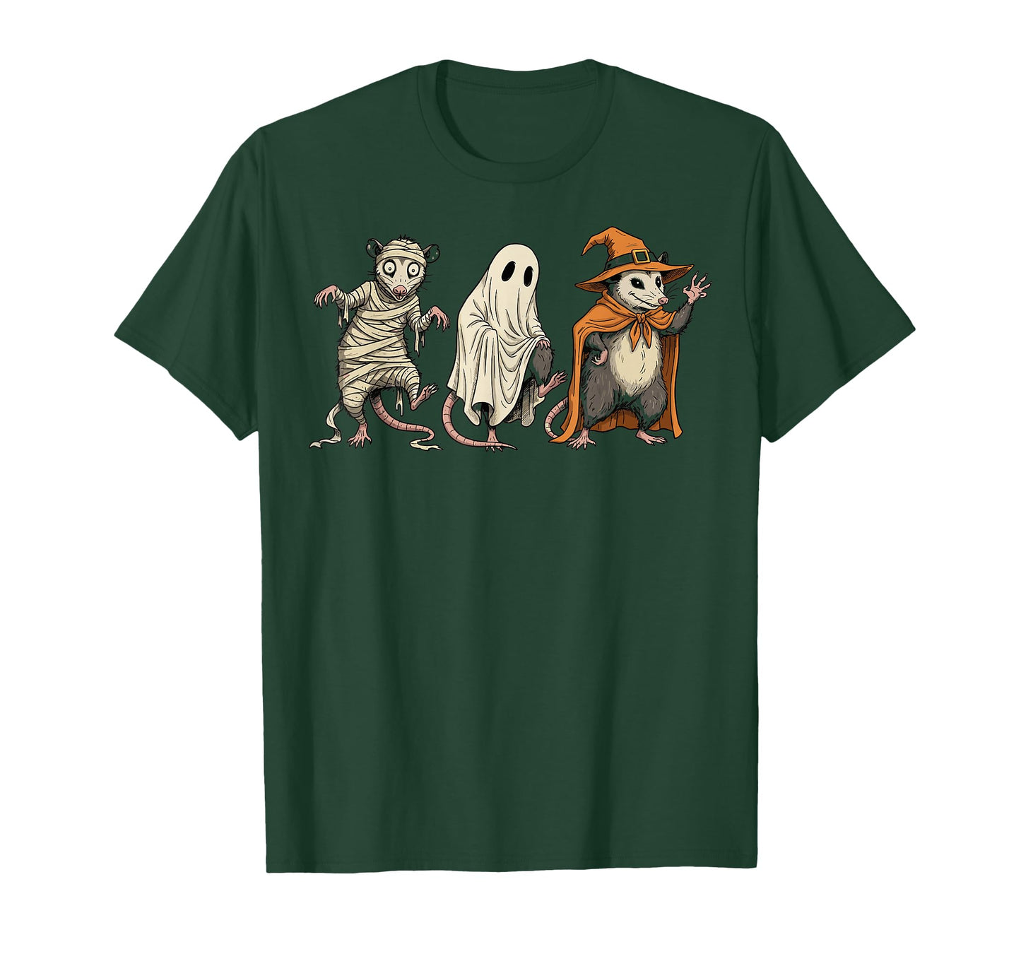 Halloween Possum Mummy Ghost Witch Costume Funny T-Shirt