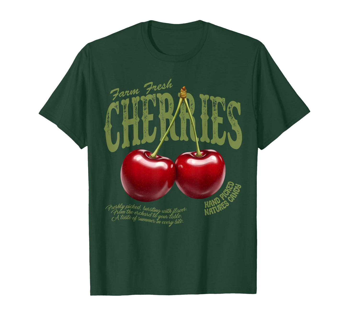Farm Fresh Cherries Retro Farmer Market Summer Cherry Lover T-Shirt